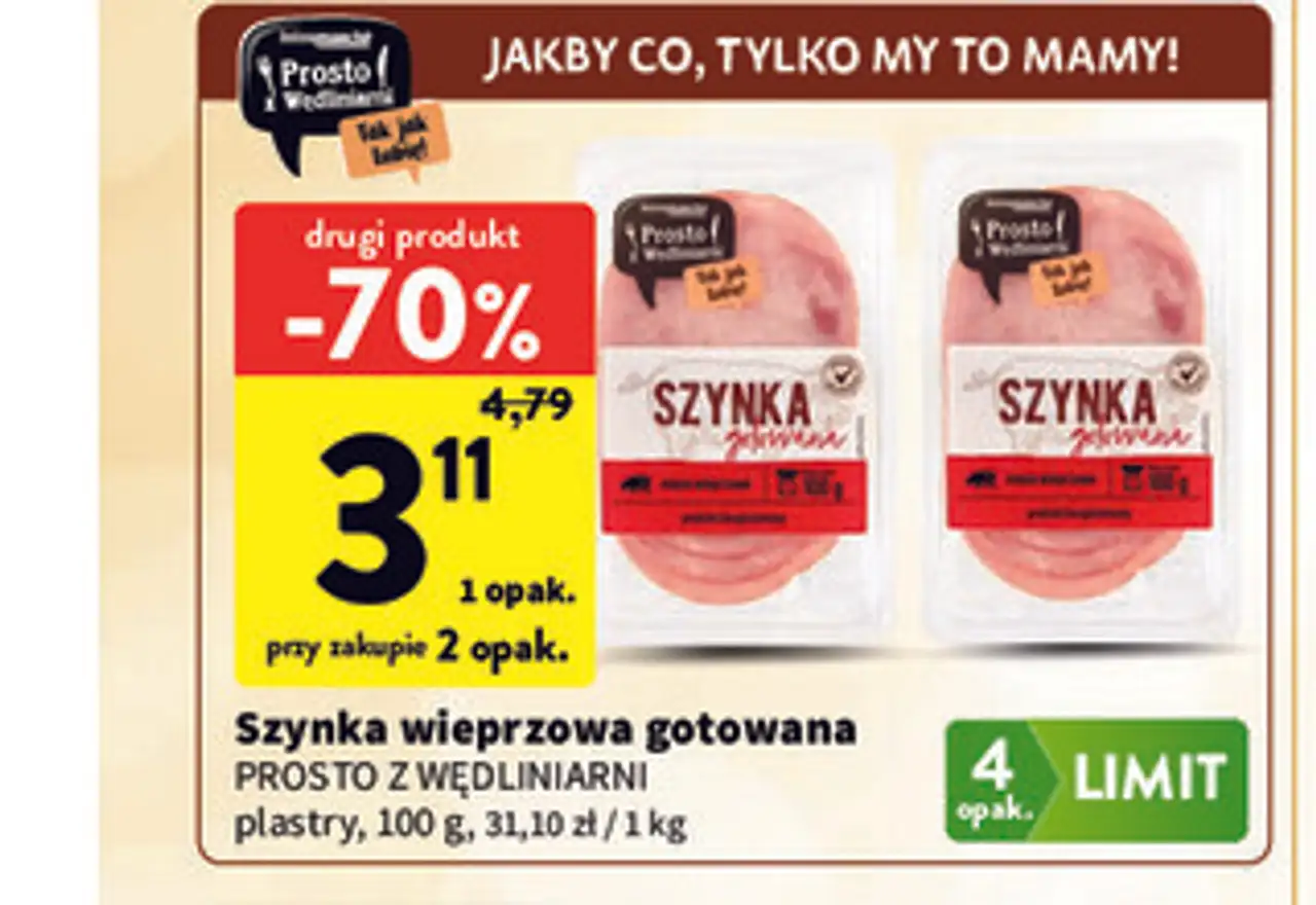 Szynka wieprzowa gotowana plastry Prosto z Wędliniarni