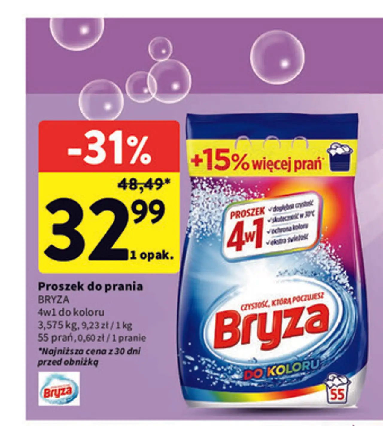 Proszek do prania Bryza 4w1 do koloru