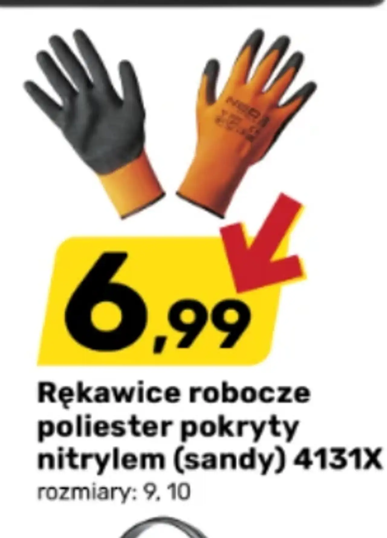 Rękawice robocze poliester pokryty nitrylem (sandy) 4131X