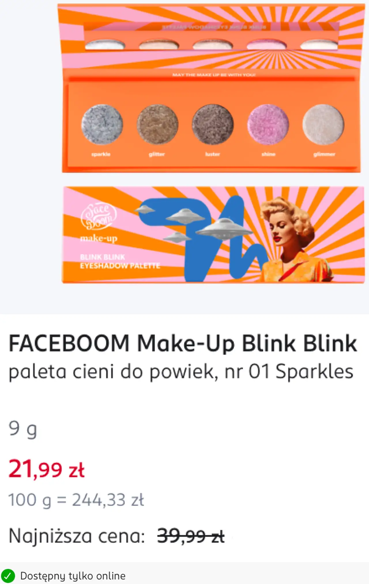 FACEBOOM Make-Up Blink Blink paleta cieni do powiek, nr 01 Sparkles