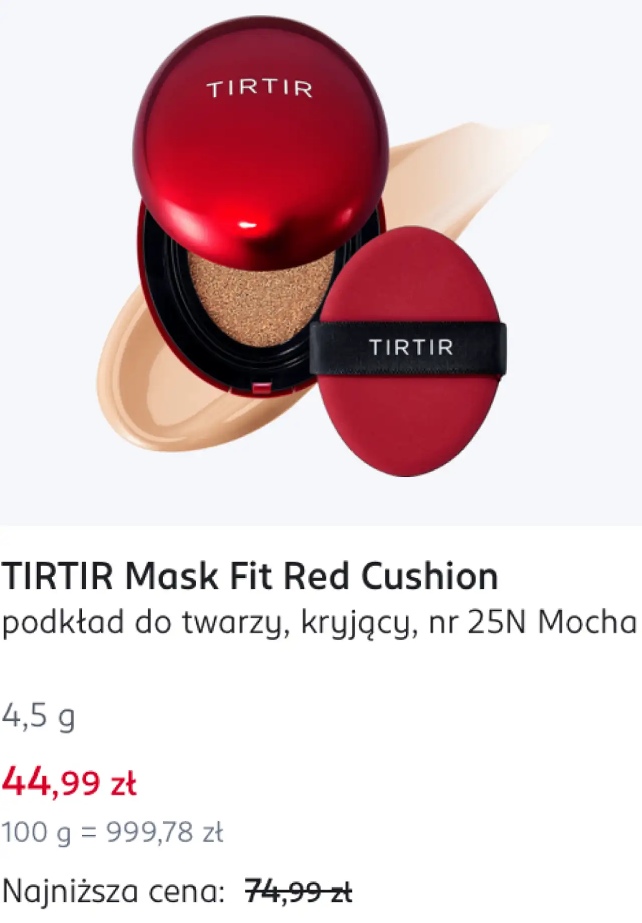 TIRTIR Mask Fit Red Cushion podkład do twarzy, kryjący, nr 25N Mocha
