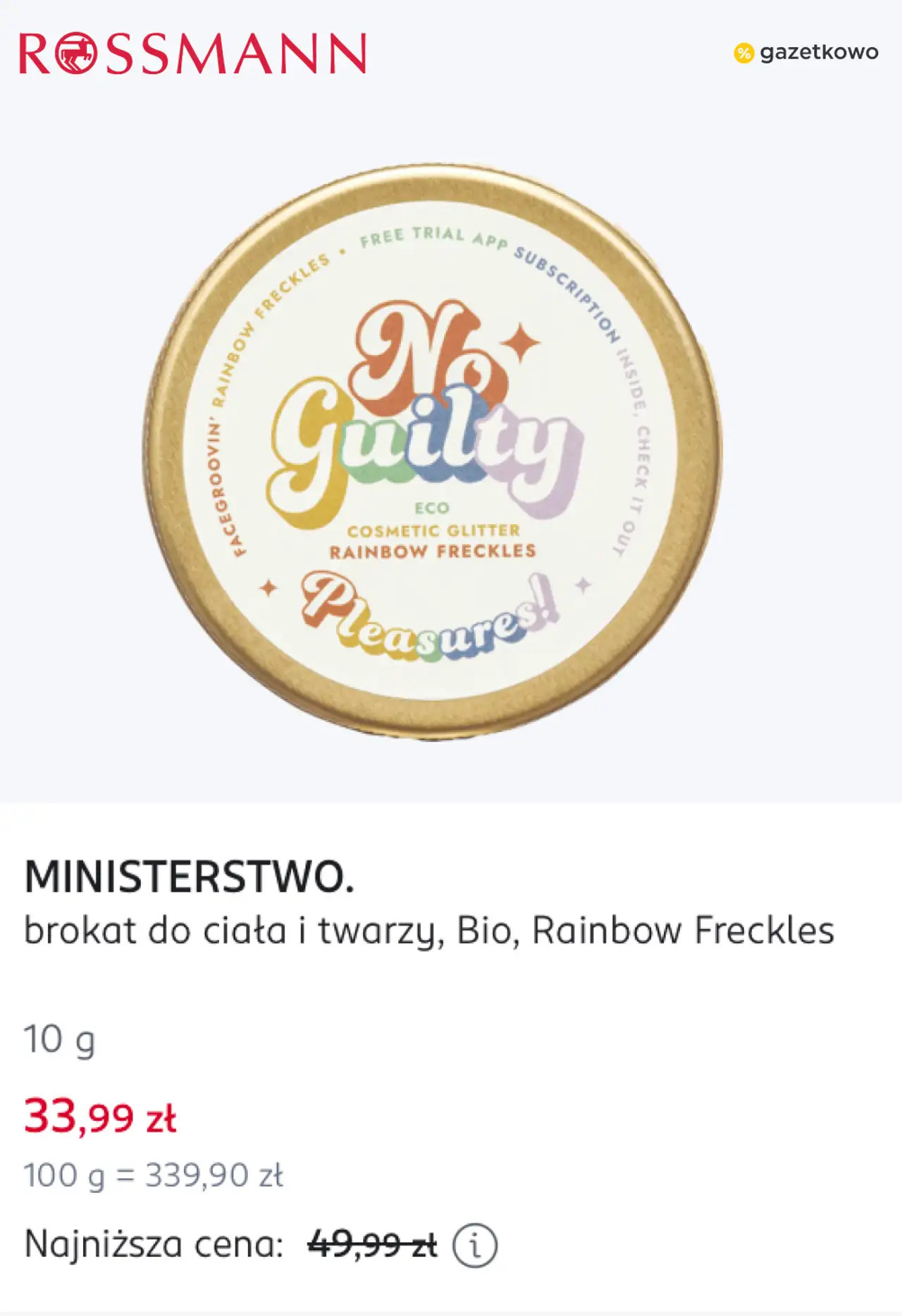 MINISTERSTWO. brokat do ciała i twarzy, Bio, Rainbow freckles