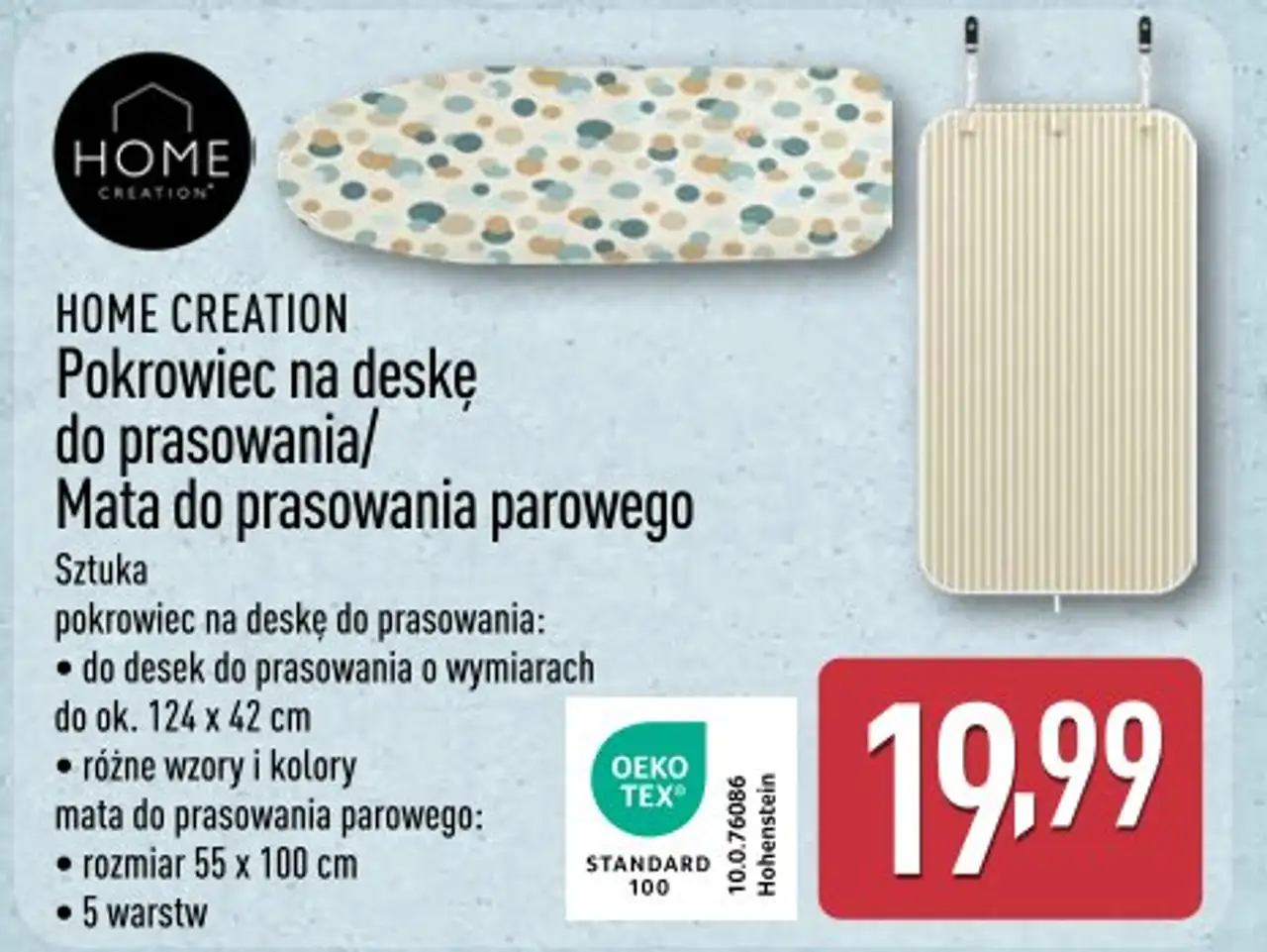 Pokrowiec na deskę do prasowania / Mata do prasowania parowego HOME CREATION