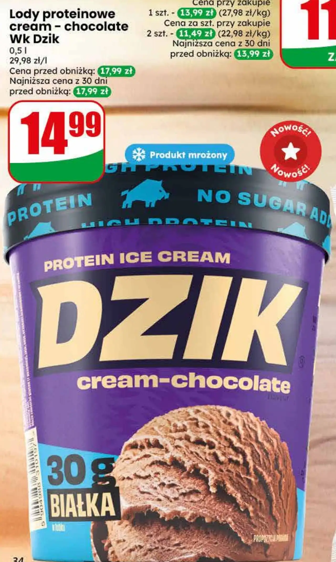 Lody proteinowe cream - chocolate Wk Dzik