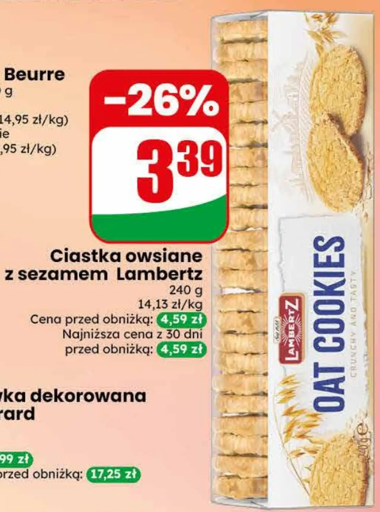 Ciastka owsiane z sezamem Lambertz