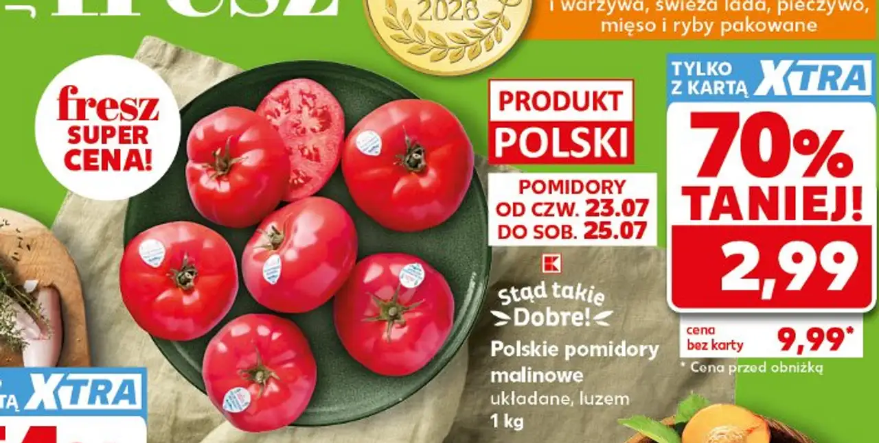 Polskie pomidory malinowe układane, luzem 1 kg