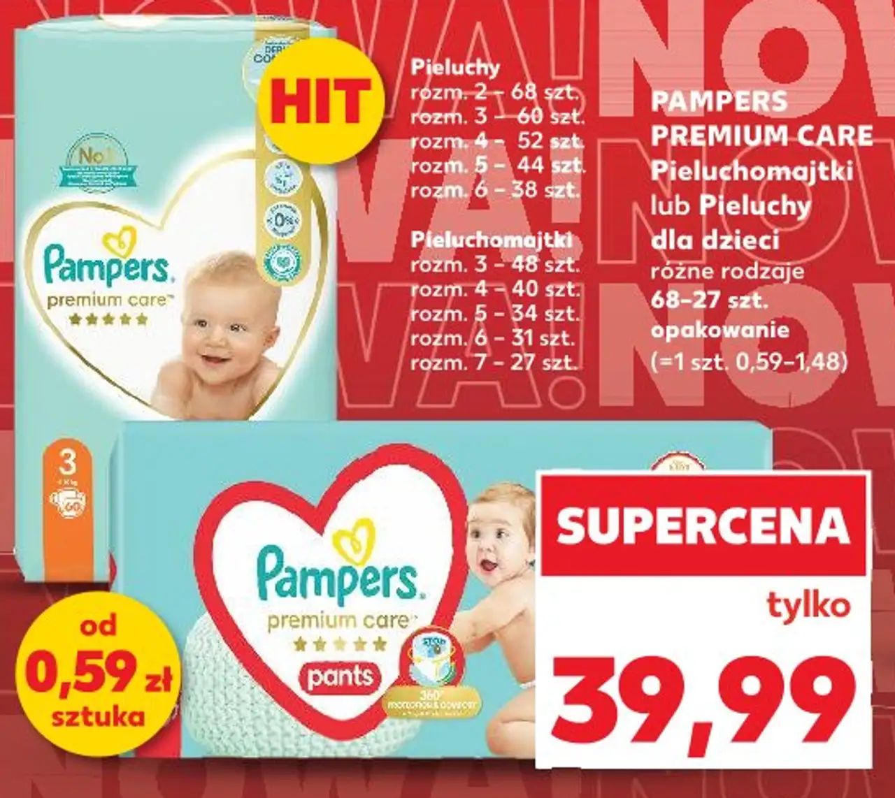 Pampers Premium Care Pieluchy lub Pieluchomajtki dla dzieci