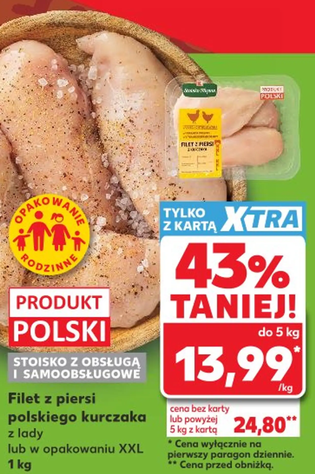 Filet z piersi polskiego kurczaka z lady lub w opakowaniu XXL