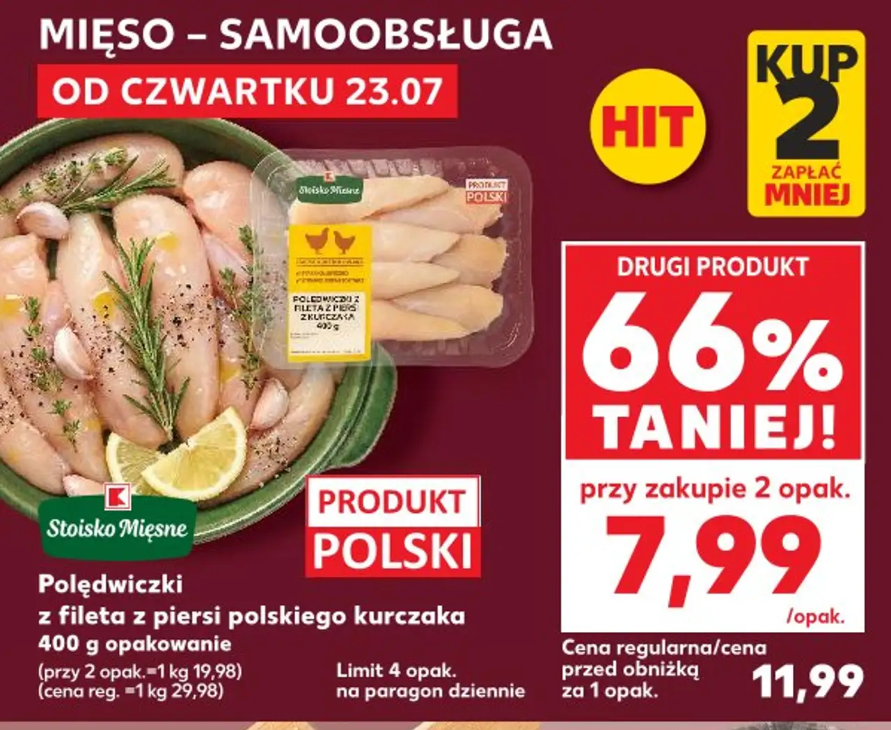 Stoisko Mięsne Polędwiczki z fileta z piersi polskiego kurczaka 400 g