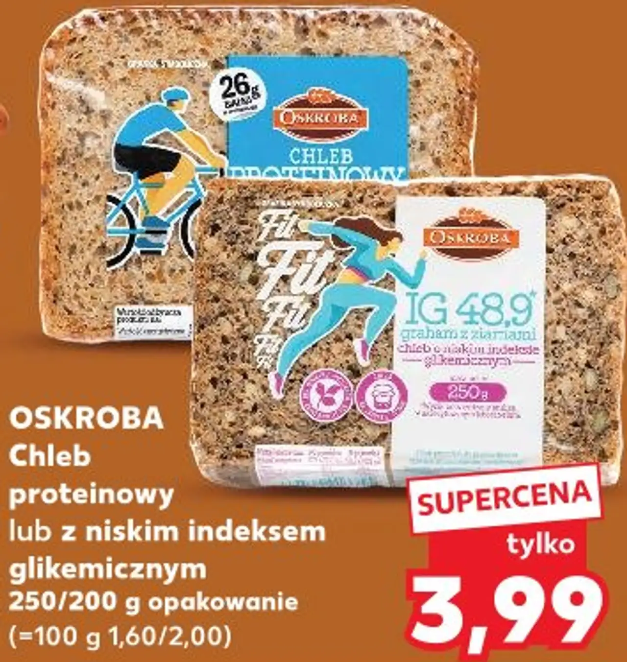 Oskroba Chleb proteinowy lub z niskim indeksem glikemicznym