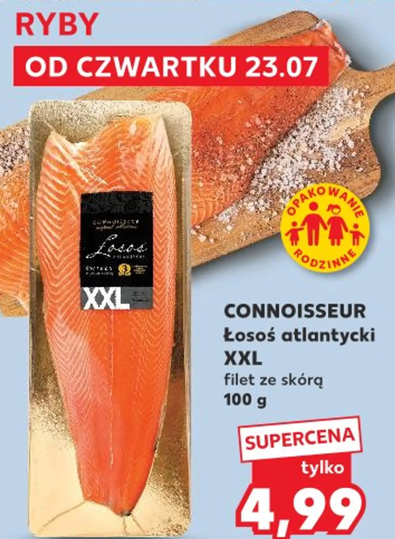 CONNOISSEUR Łosoś atlantycki XXL filet ze skórą