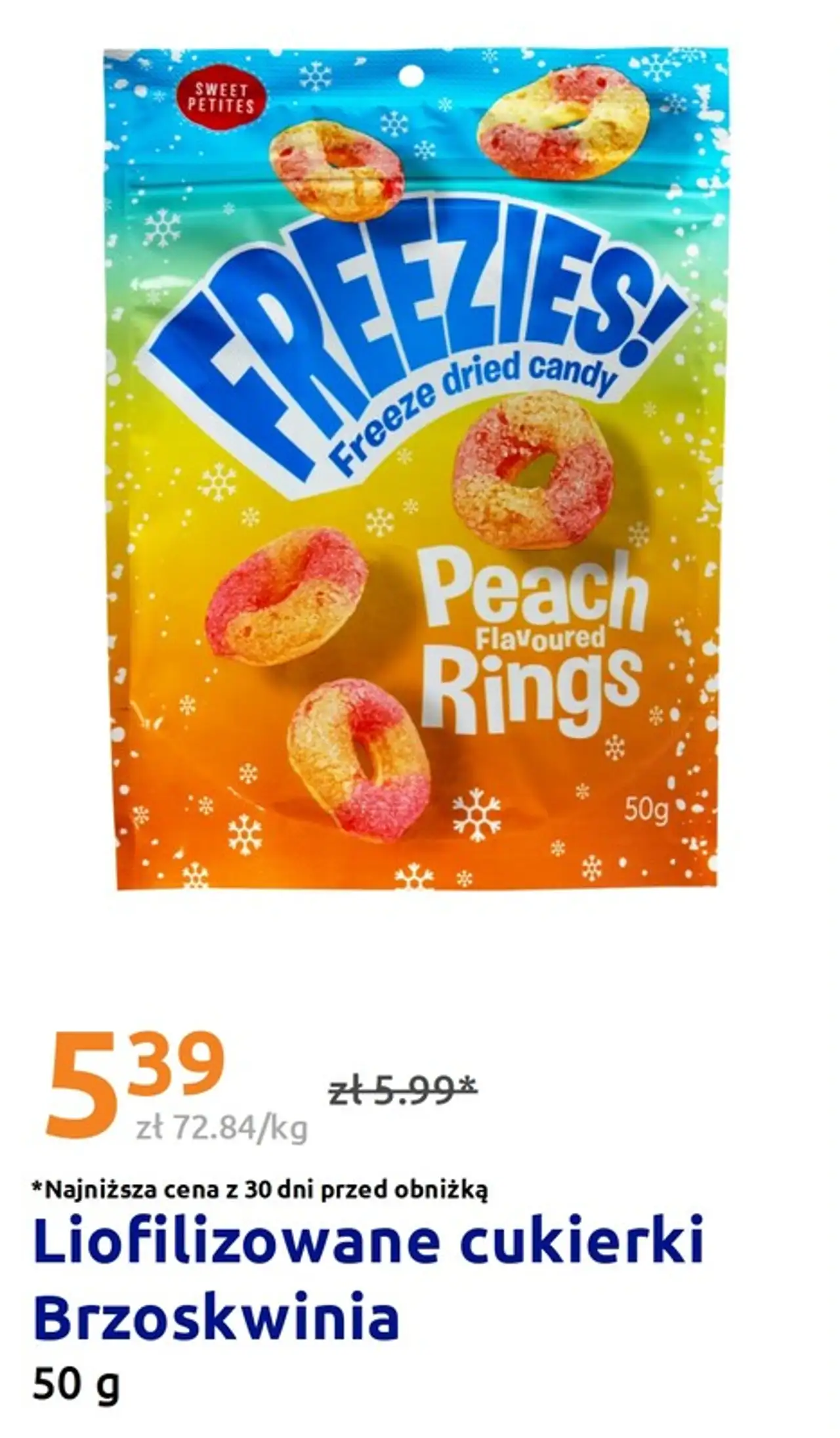 Liofilizowane cukierki Brzoskwinia Freezies