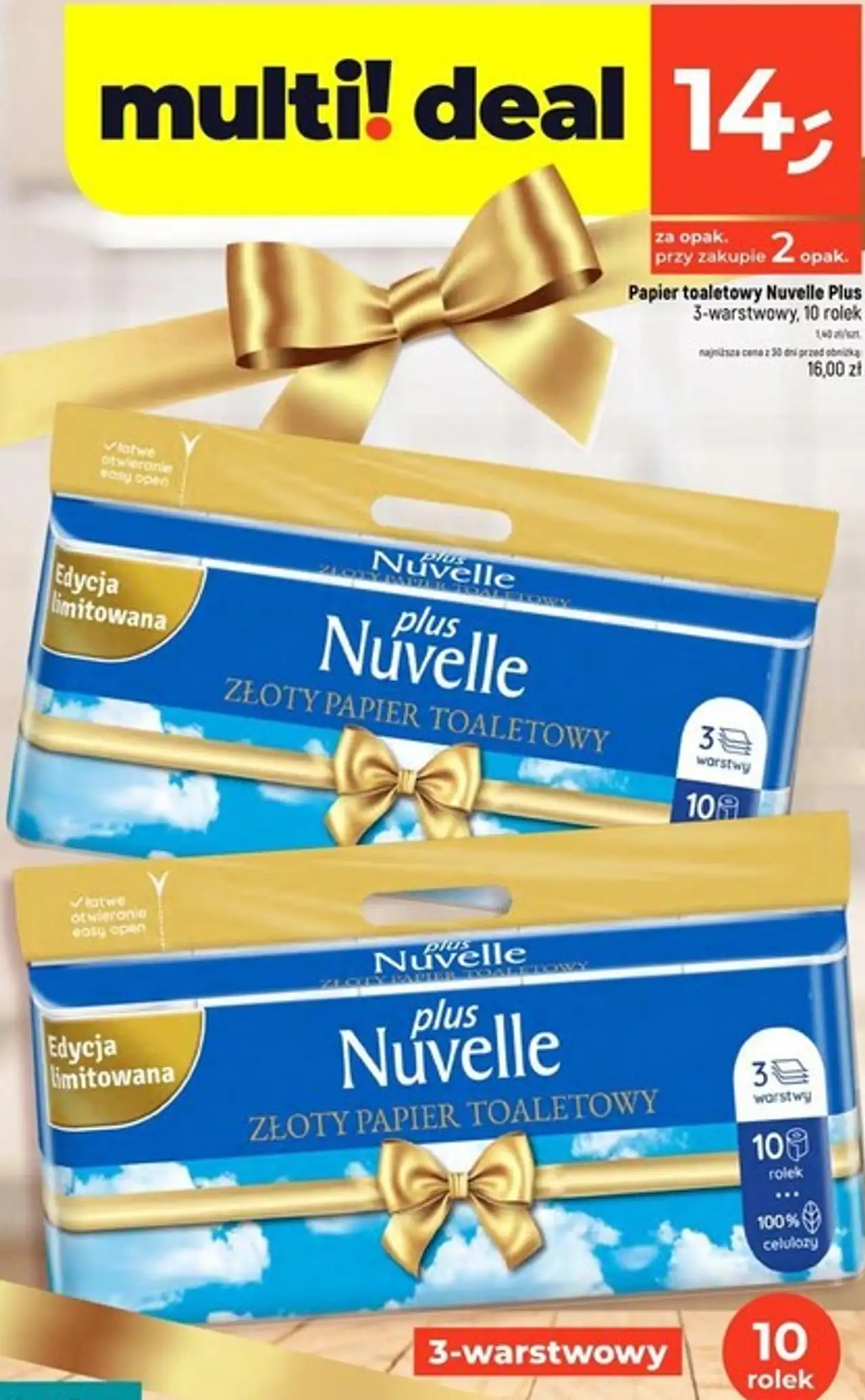 Papier toaletowy Nuvelle Plus 3-warstwowy, 10 rolek
