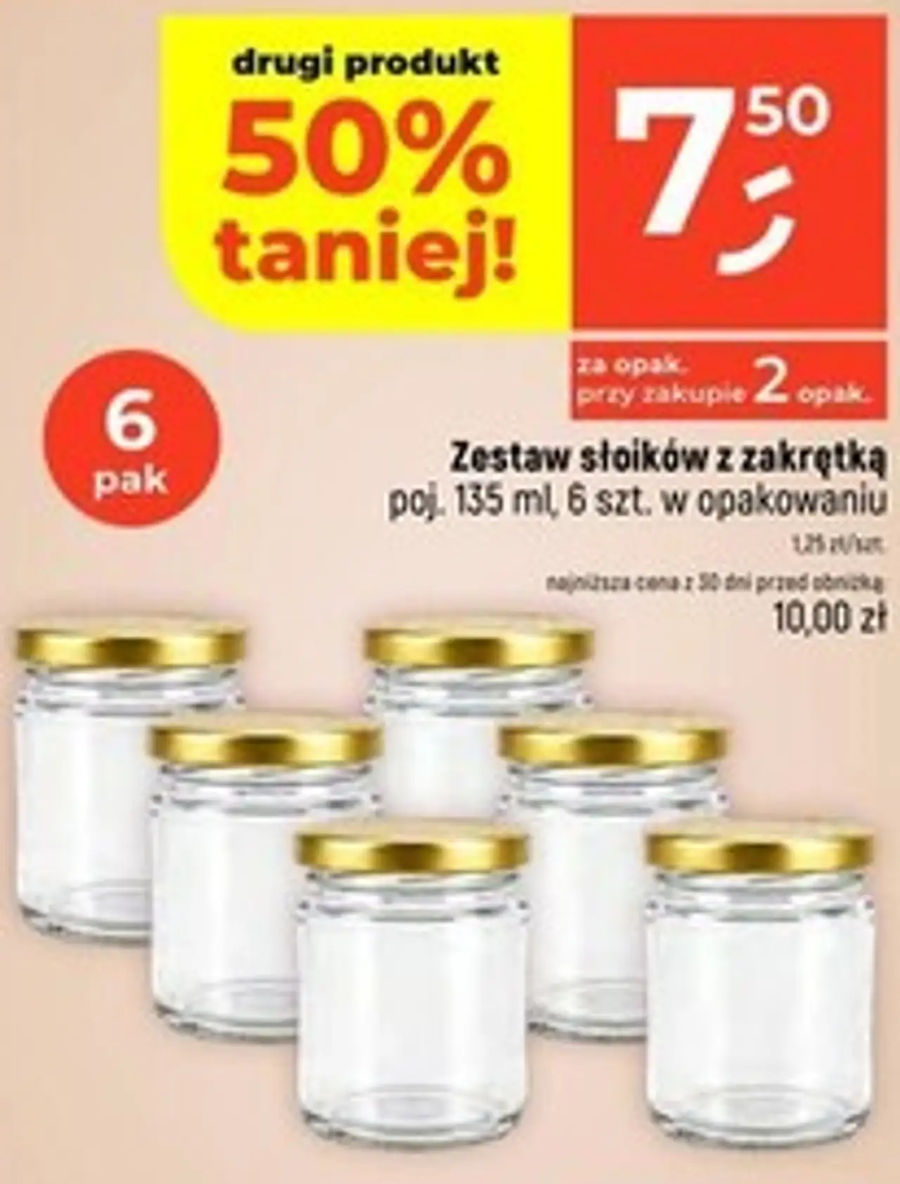 Zestaw słoików z zakrętką poj. 135 ml, 6 szt.