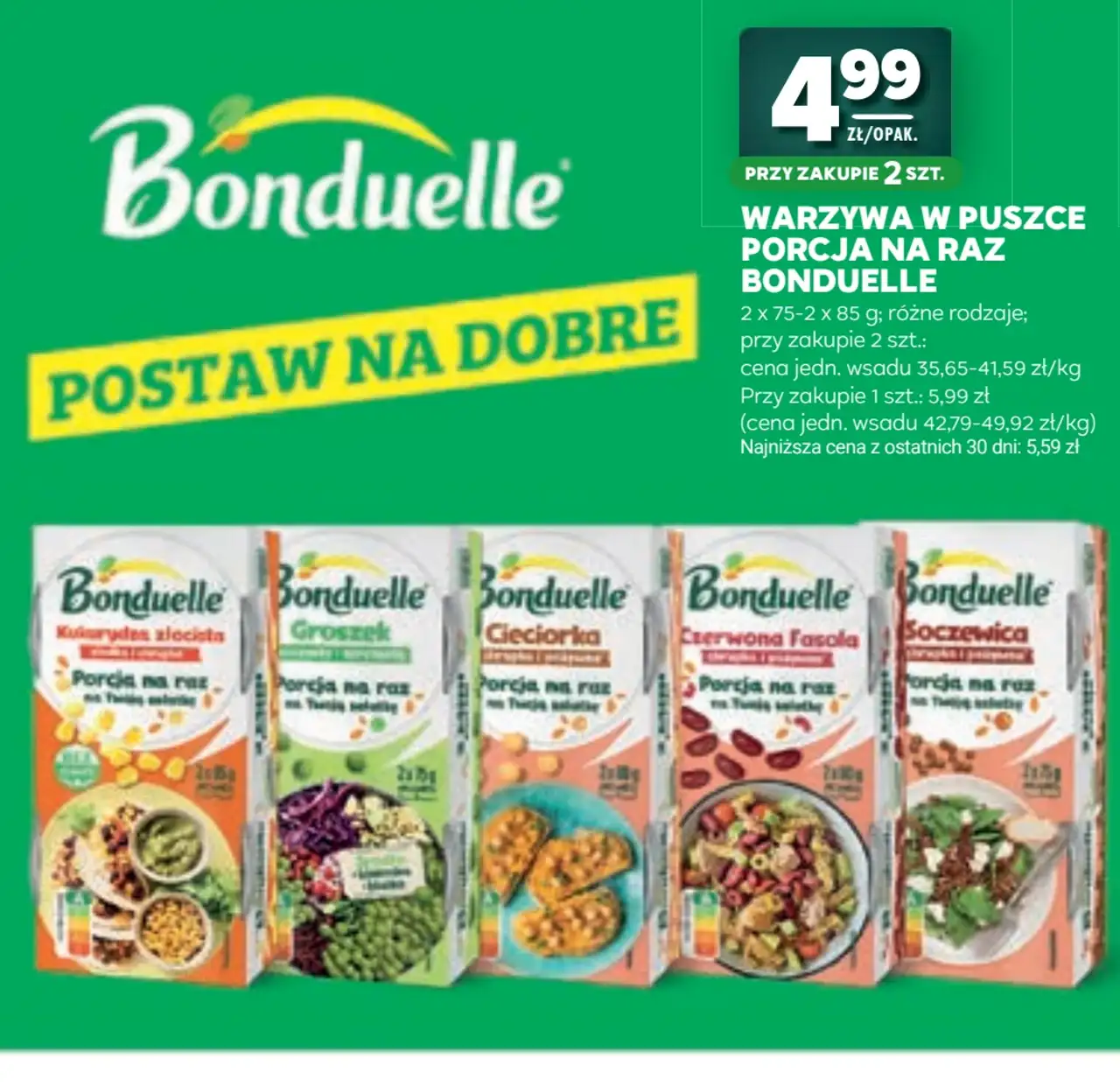 Warzywa w puszce porcja na raz Bonduelle