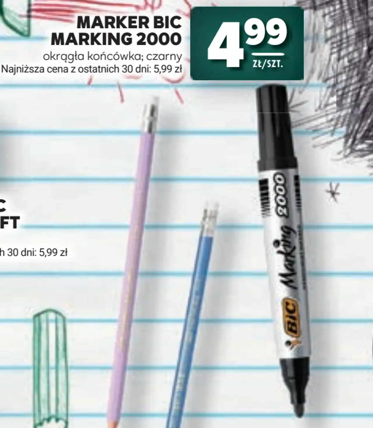 Marker BIC Marking 2000 okrągła końcówka czarny