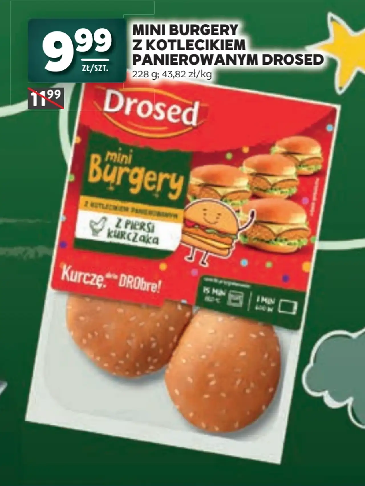 Mini burgery z kotlecikiem panierowanym Drosed
