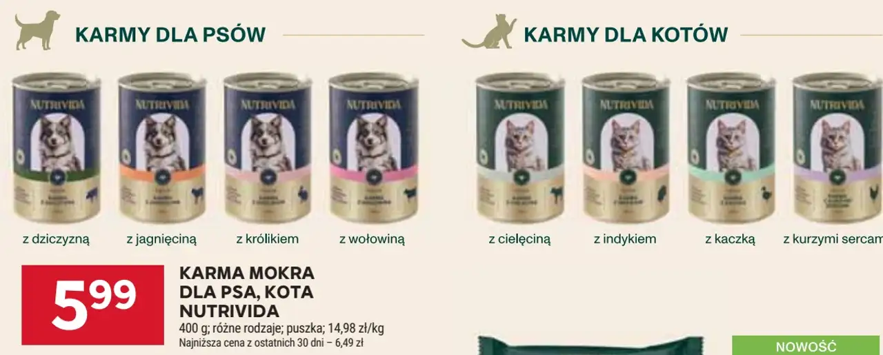 Nutrivida Karma mokra dla psa, kota