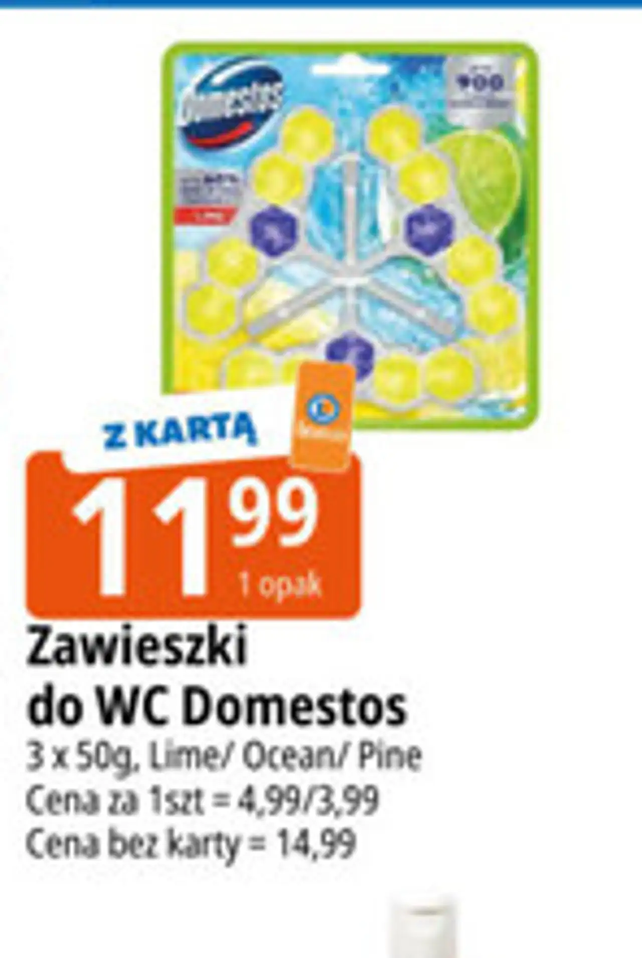 Zawieszki do WC Domestos Lime / Ocean / Pine