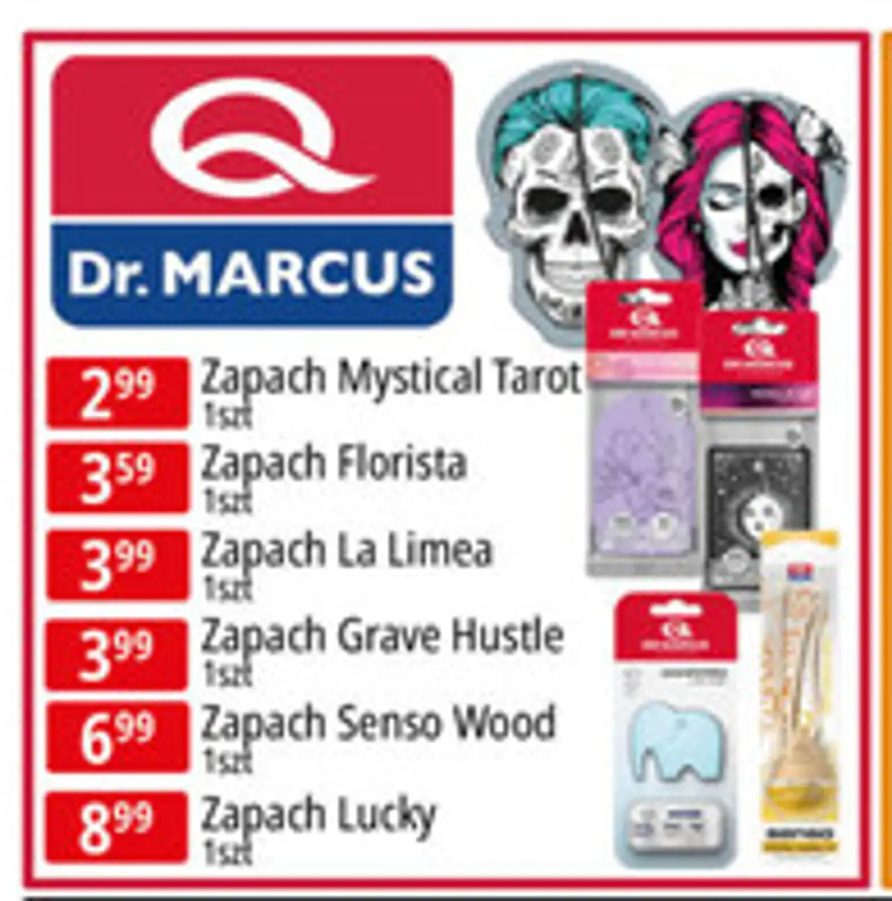 Zapachy samochodowe Dr. Marcus (Mystical Tarot, Florista, La Limea, Grave Hustle, Senso Wood, Lucky)