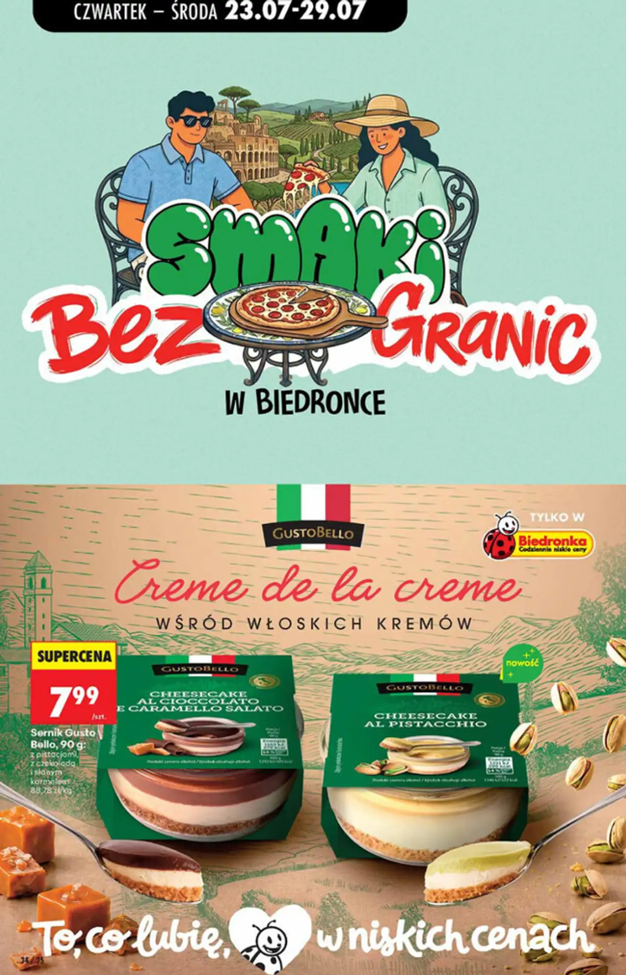 Sernik Gusto Bello z pistacjami lub z czekoladą i słonym karmelem