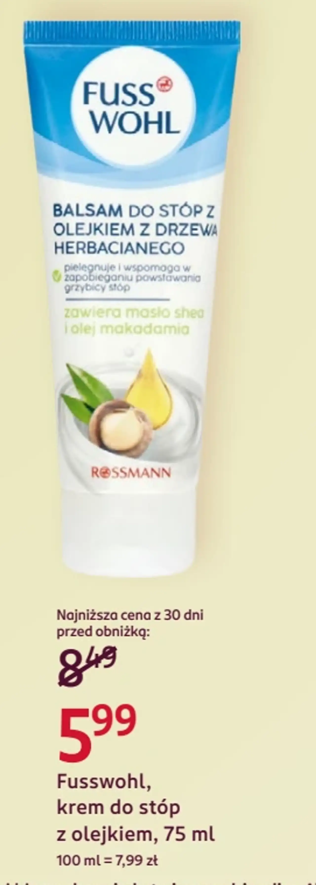 Fusswohl, krem do stóp z olejkiem, 75 ml