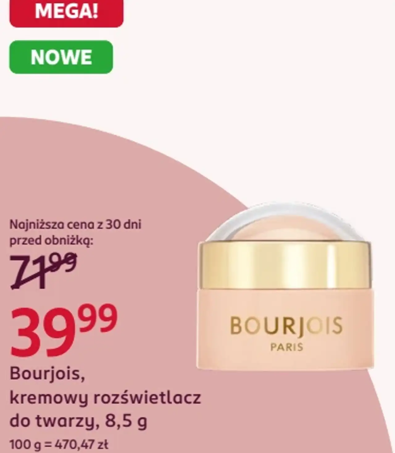 Bourjois, kremowy rozświetlacz do twarzy, 8,5 g