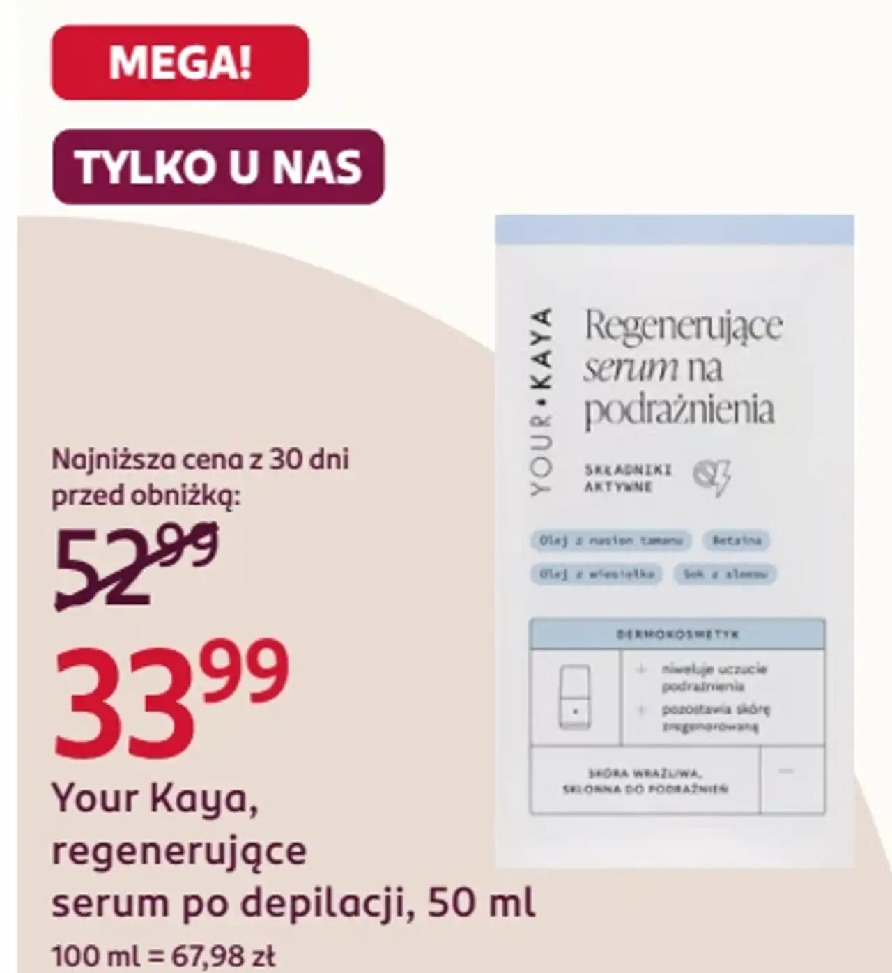 Your Kaya regenerujące serum po depilacji