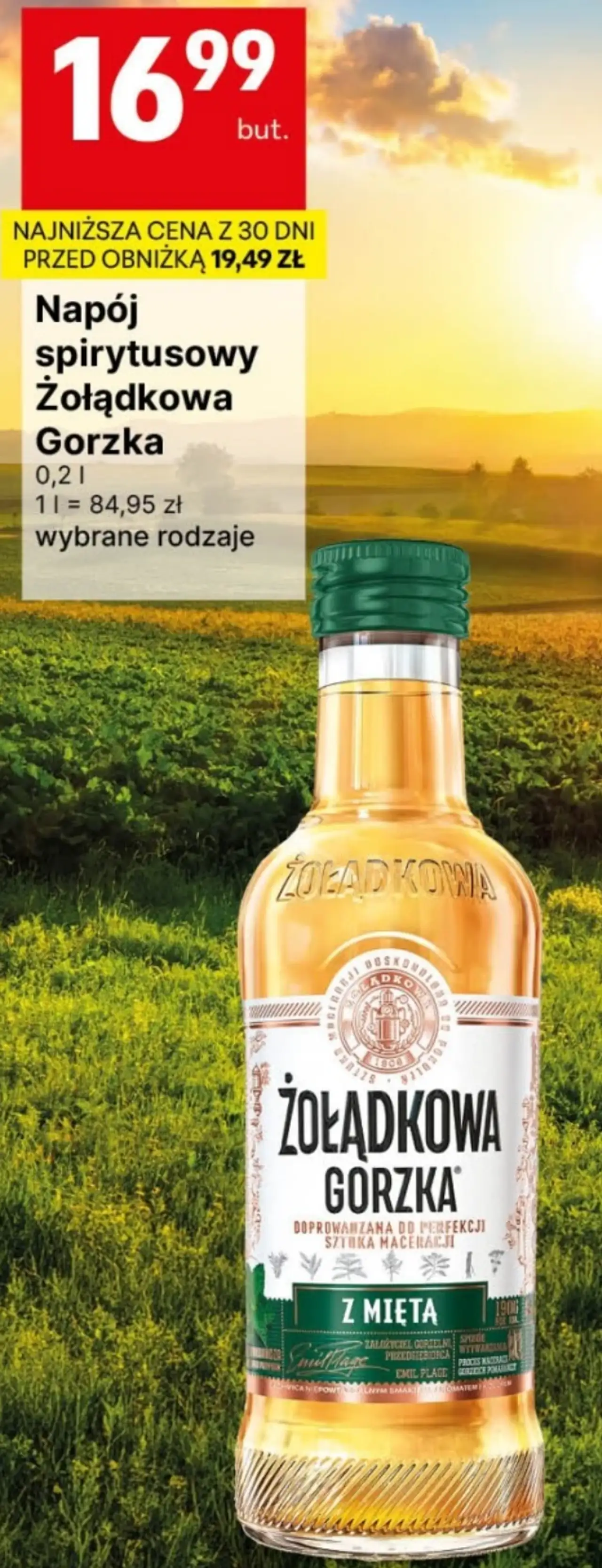 Napój spirytusowy Żołądkowa Gorzka