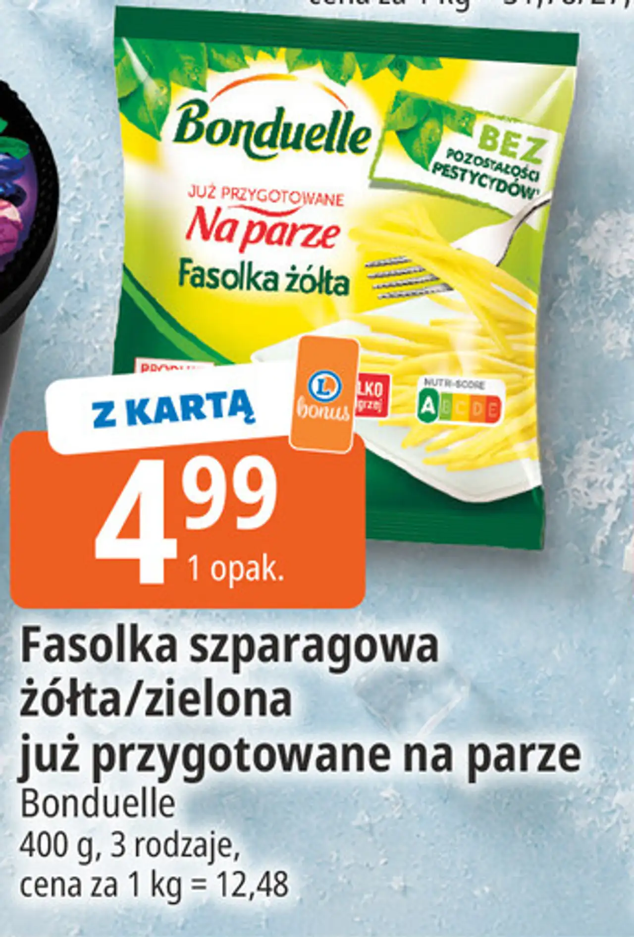 Fasolka szparagowa żółta/zielona już przygotowane na parze Bonduelle