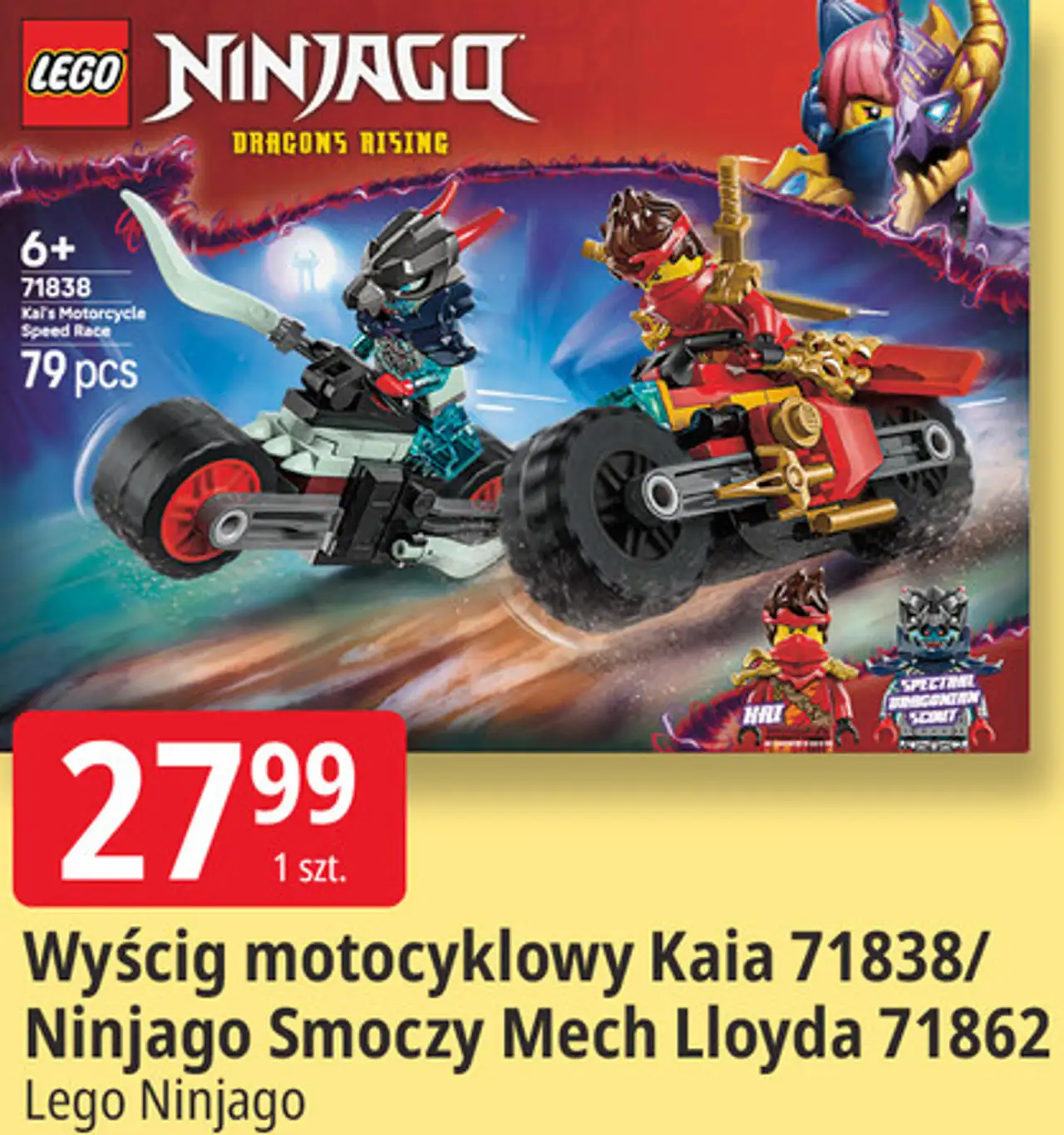 Wyścig motocyklowy Kaia 71838/ Ninjago Smoczy Mech Lloyda 71862 Lego Ninjago