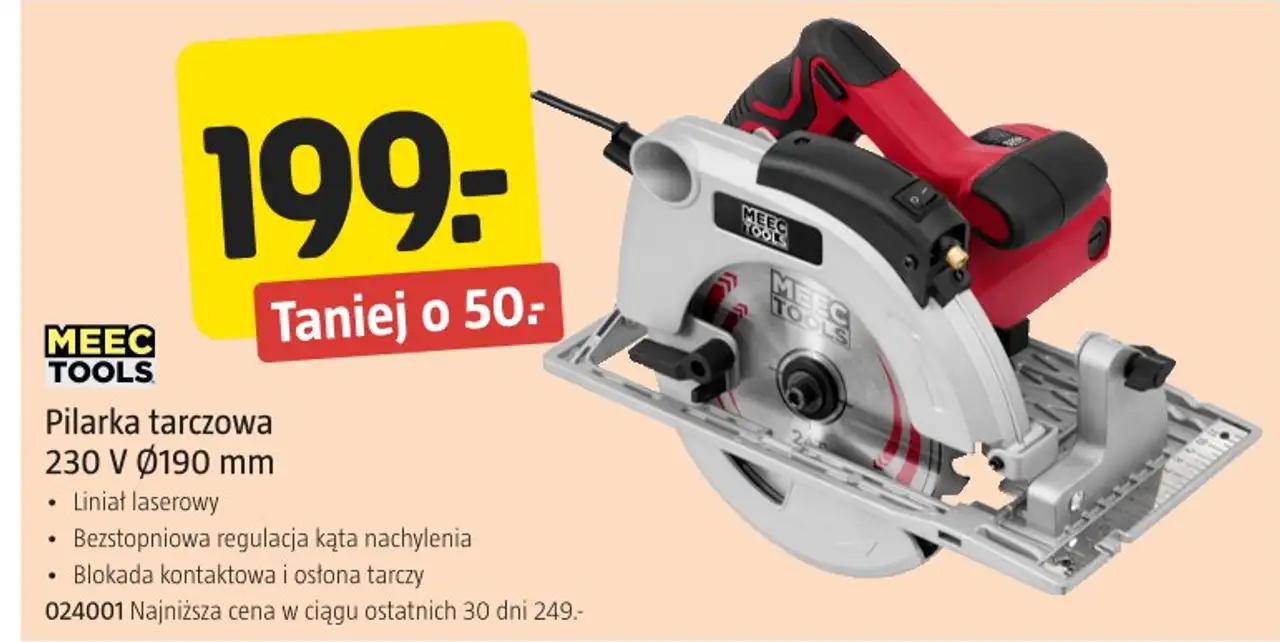 Pilarka tarczowa Meec Tools 230 V Ø190 mm