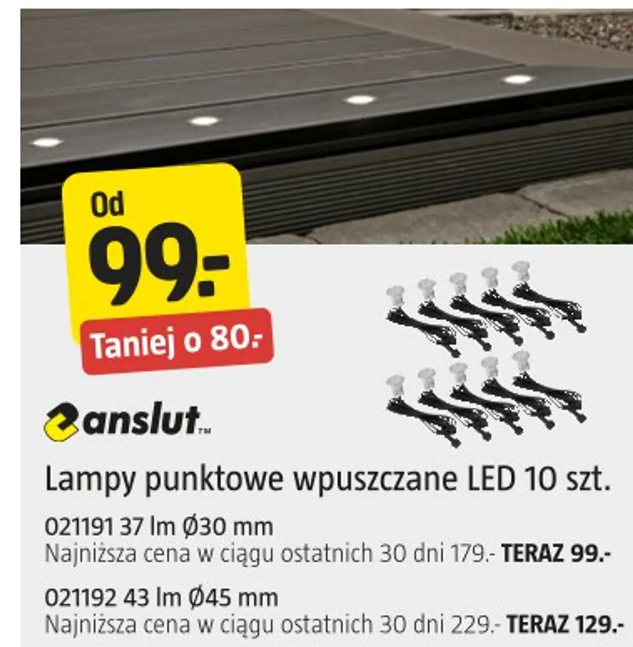 Lampy punktowe wpuszczane LED Anslut 10 szt.