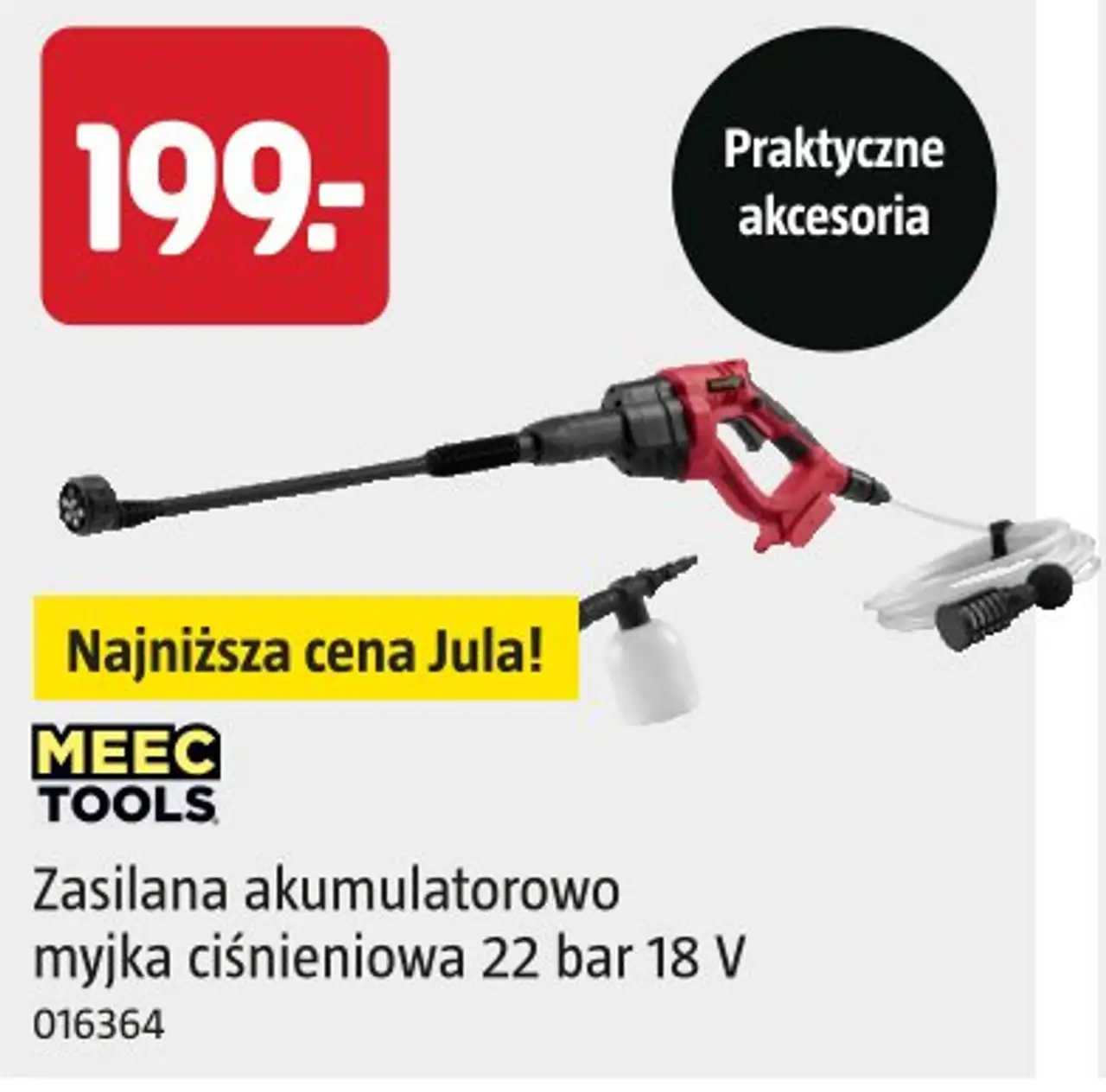 Zasilana akumulatorowo myjka ciśnieniowa 22 bar 18 V MEEC TOOLS