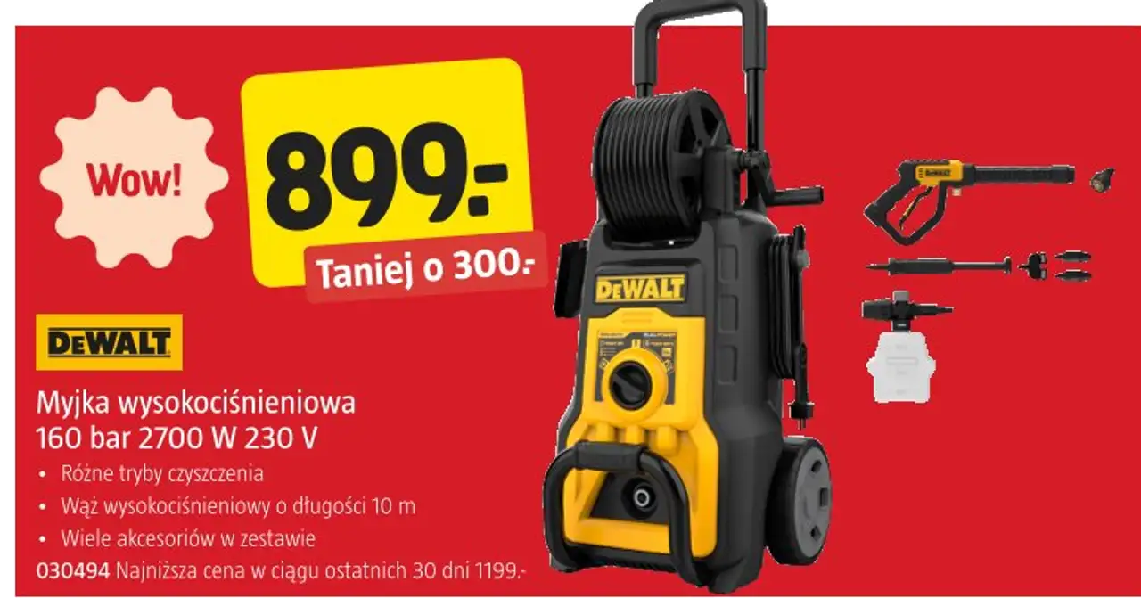 Myjka wysokociśnieniowa Dewalt 160 bar 2700 W 230 V