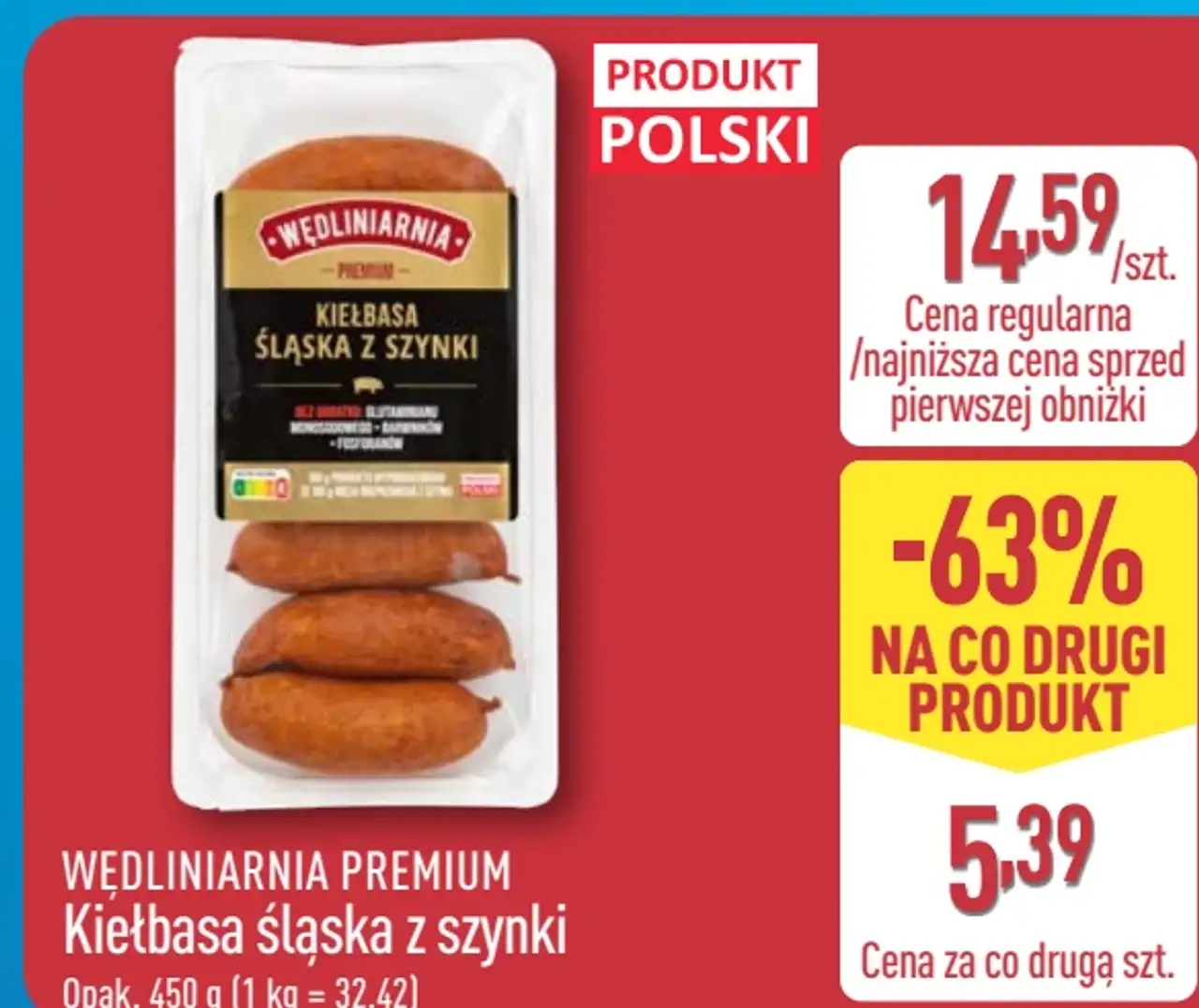Wedliniarnia Premium Kiełbasa śląska z szynki