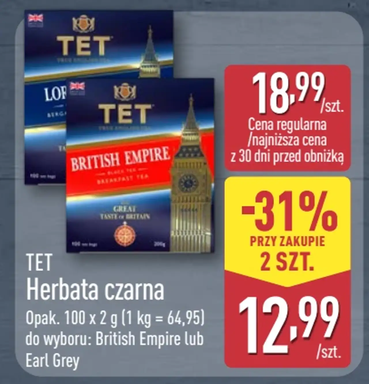 TET Herbata czarna (British Empire lub Earl Grey)