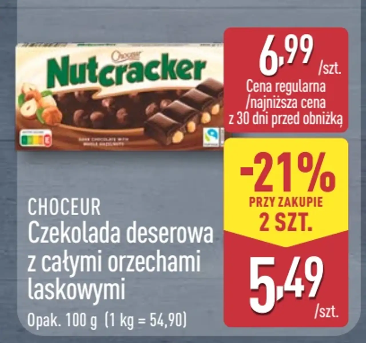 Choceur Czekolada deserowa z całymi orzechami laskowymi