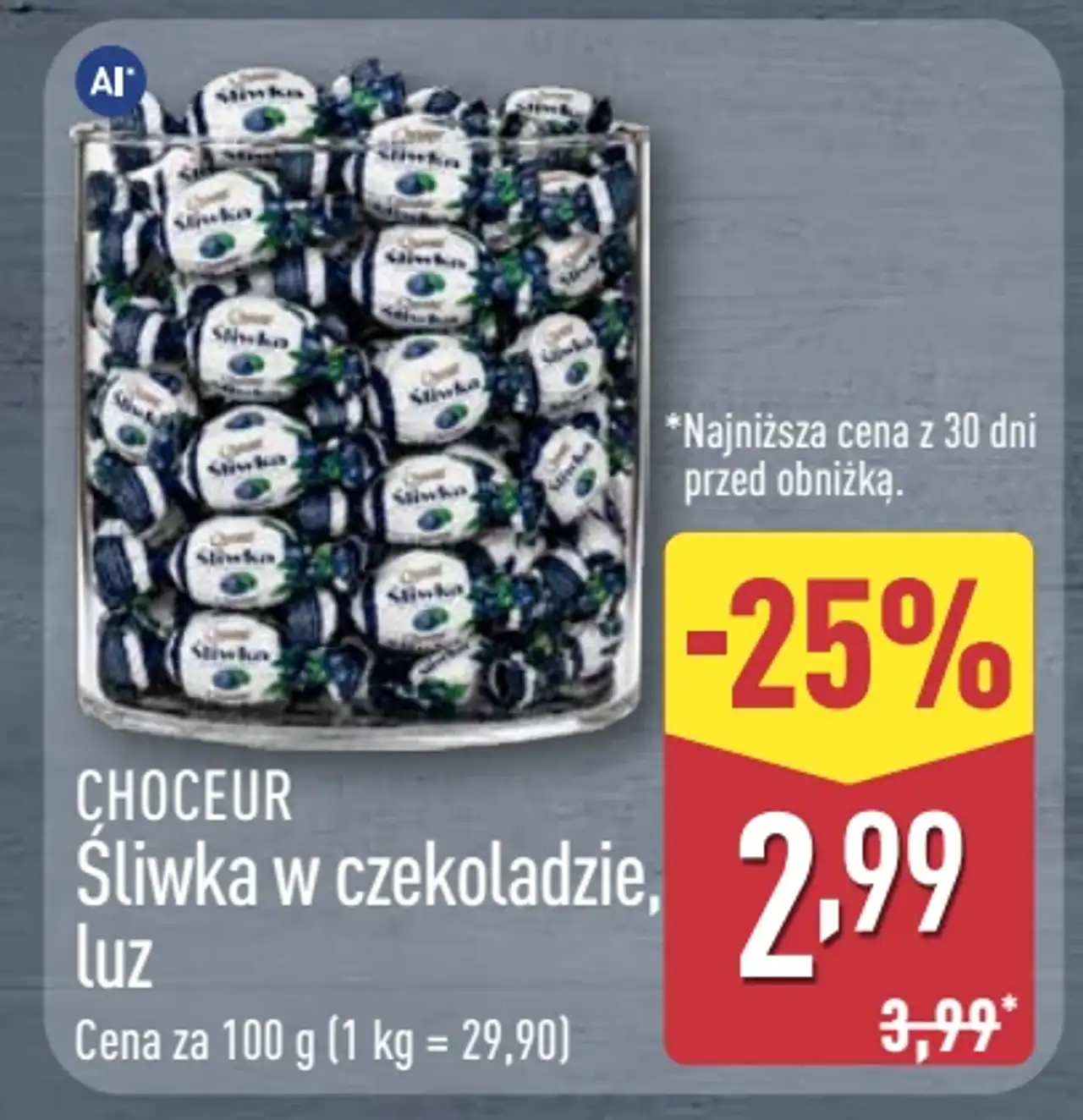 Choceur Śliwka w czekoladzie, luz