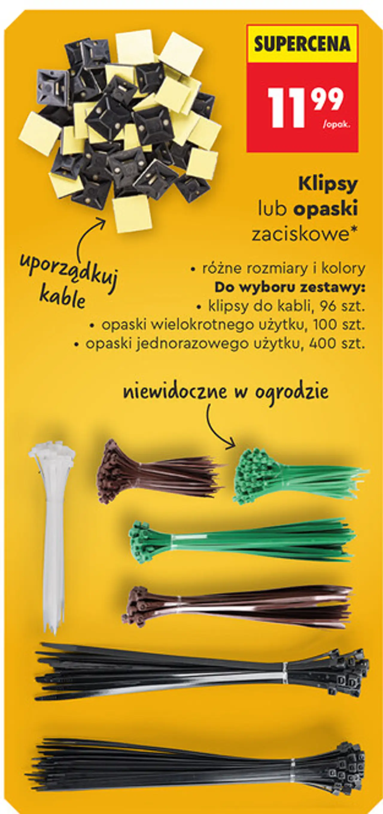 Klipsy lub opaski zaciskowe Nited