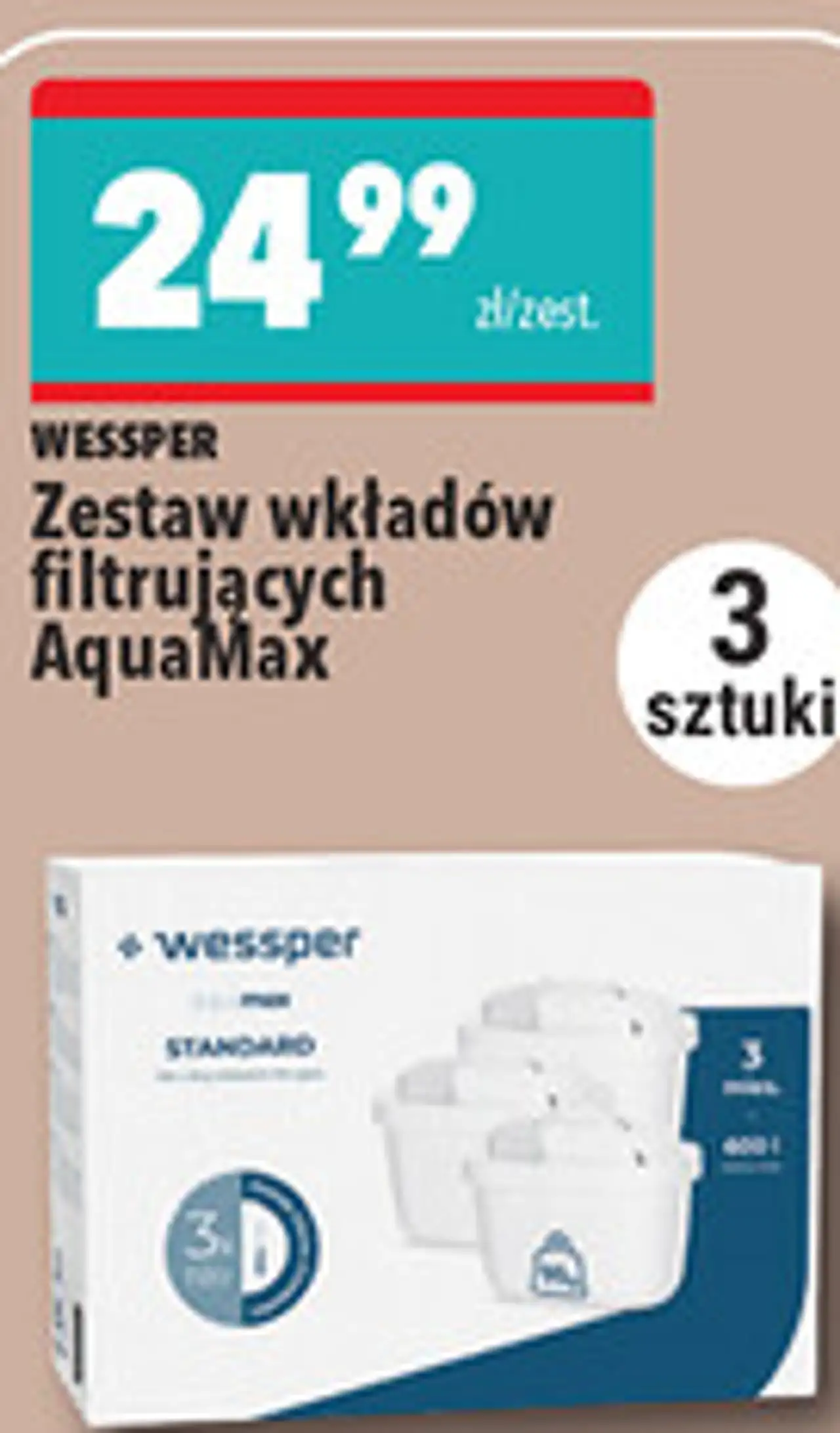 Zestaw wkładów filtrujących AquaMax Wessper (3 sztuki)
