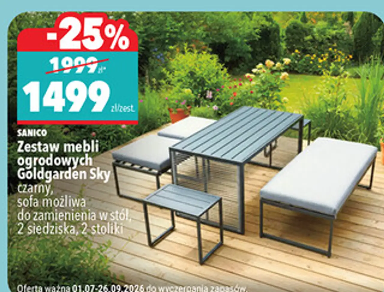 Sanico Zestaw mebli ogrodowych Goldgarden Sky
