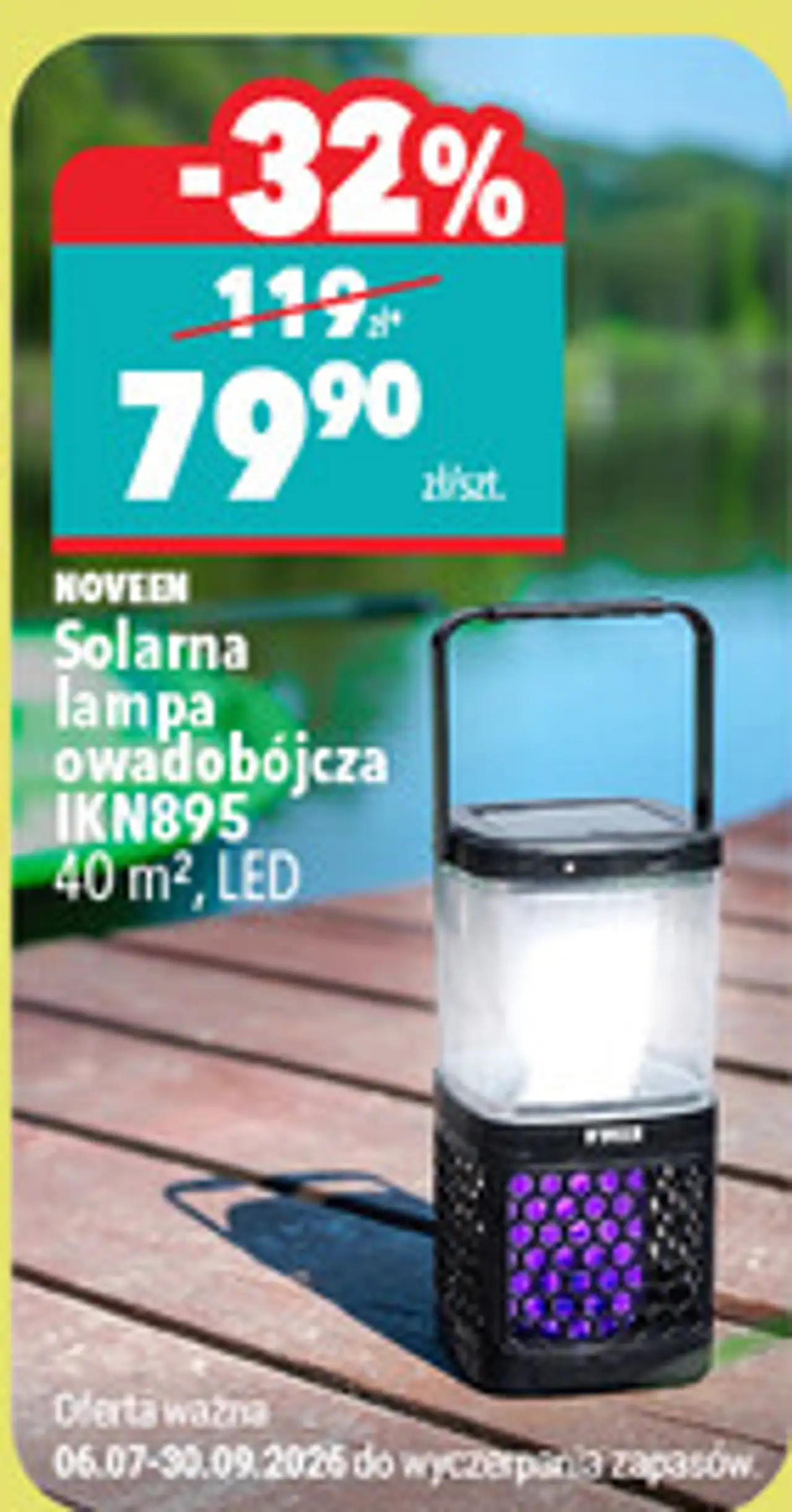 NOVEEN Solarna lampa owadobójcza IKN895