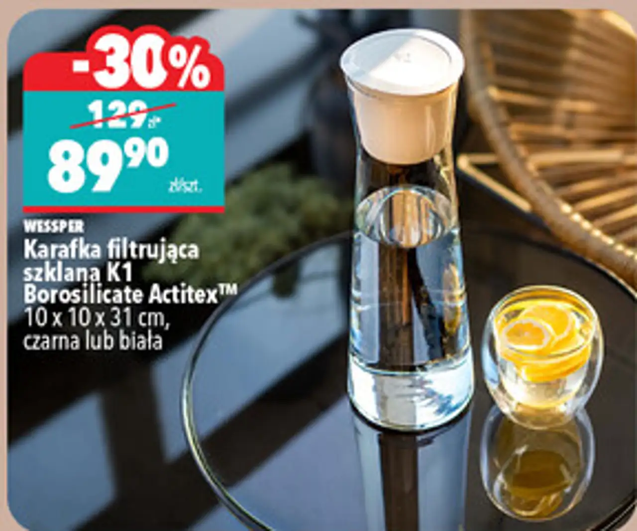 Wessper Karafka filtrująca szklana K1 Borosilicate Actitex™