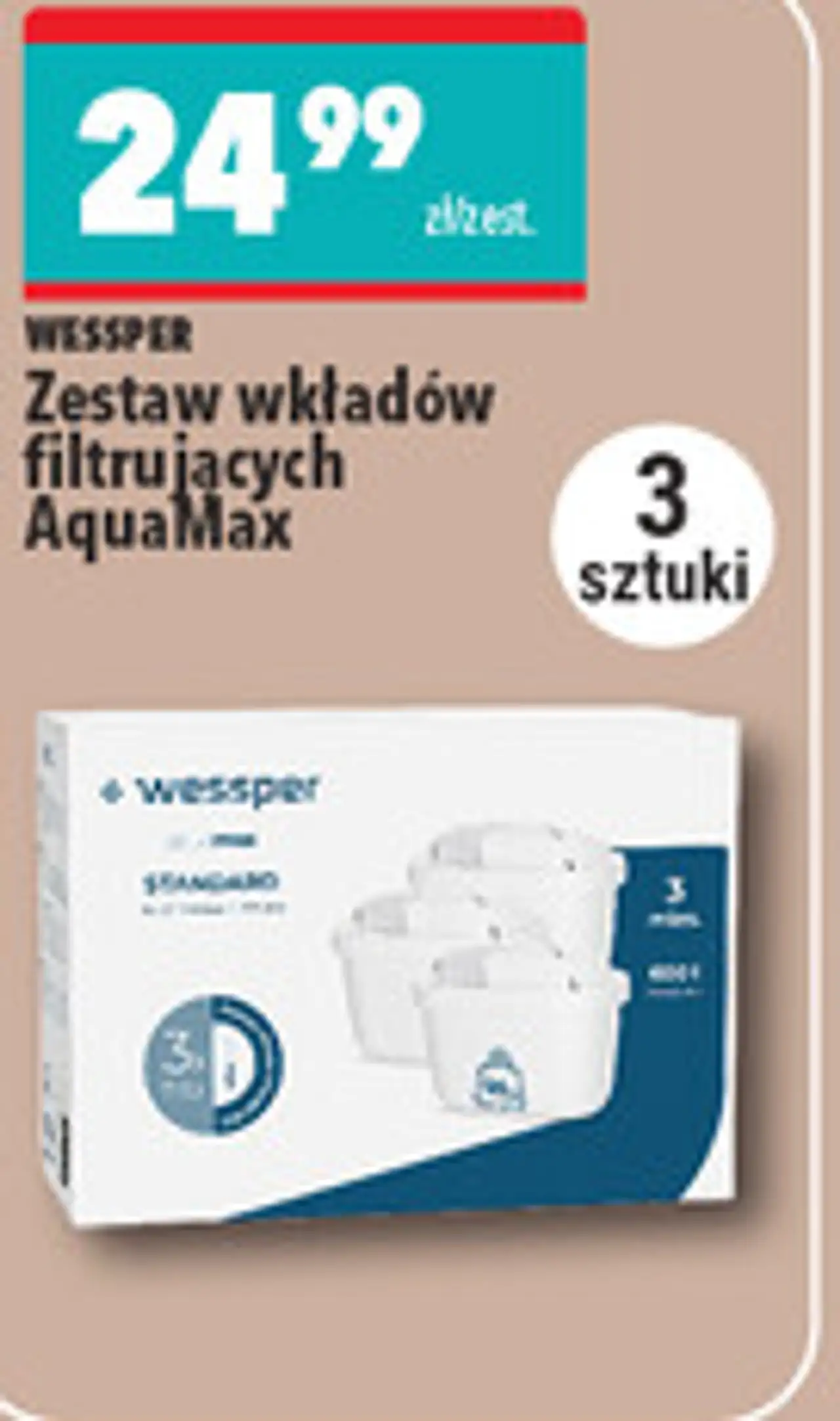 Wessper Zestaw wkładów filtrujących AquaMax 3 sztuki
