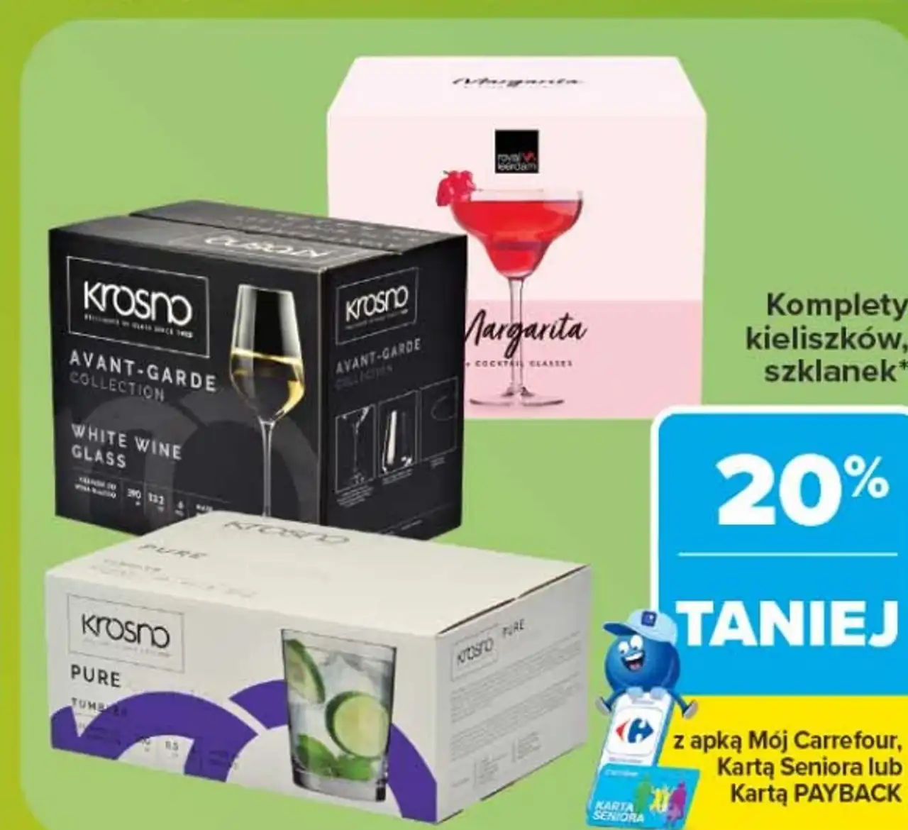 Komplety kieliszków, szklanek Krosno