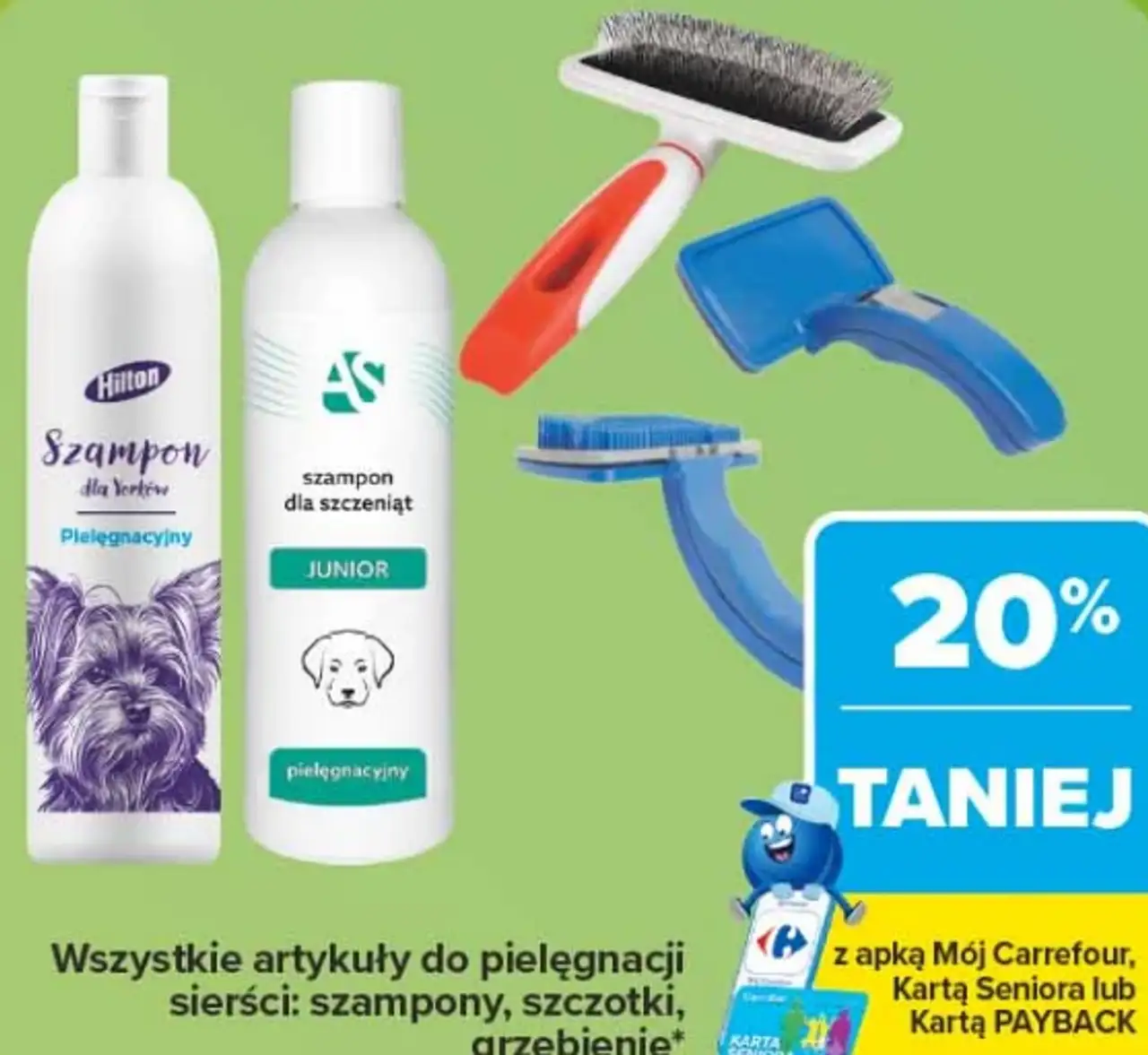 Wszystkie artykuły do pielęgnacji sierści: szampony, szczotki, grzebienie Hilton, AS