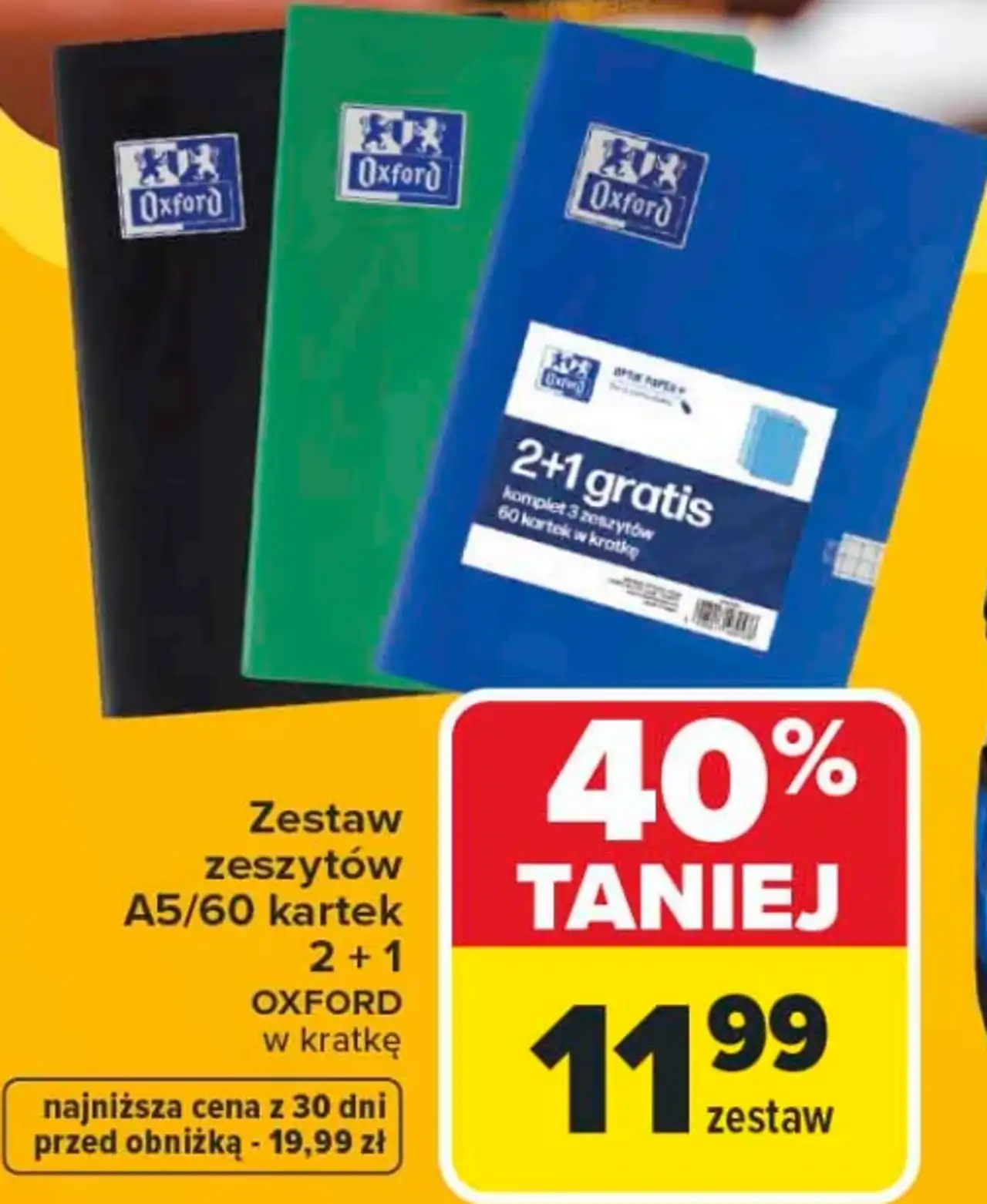 Zestaw zeszytów A5/60 kartek 2+1 OXFORD