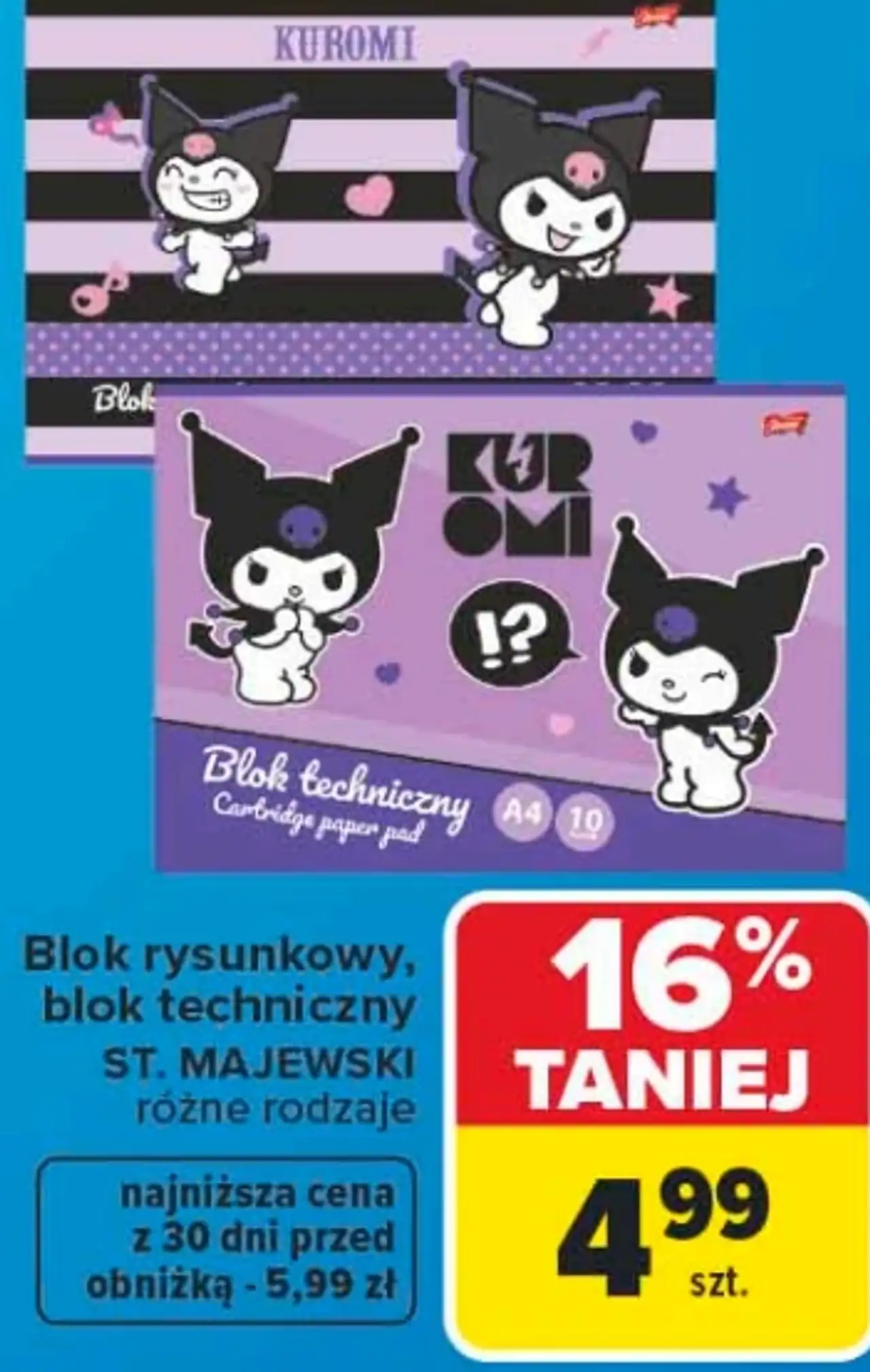 Blok rysunkowy / blok techniczny ST. MAJEWSKI Kuromi