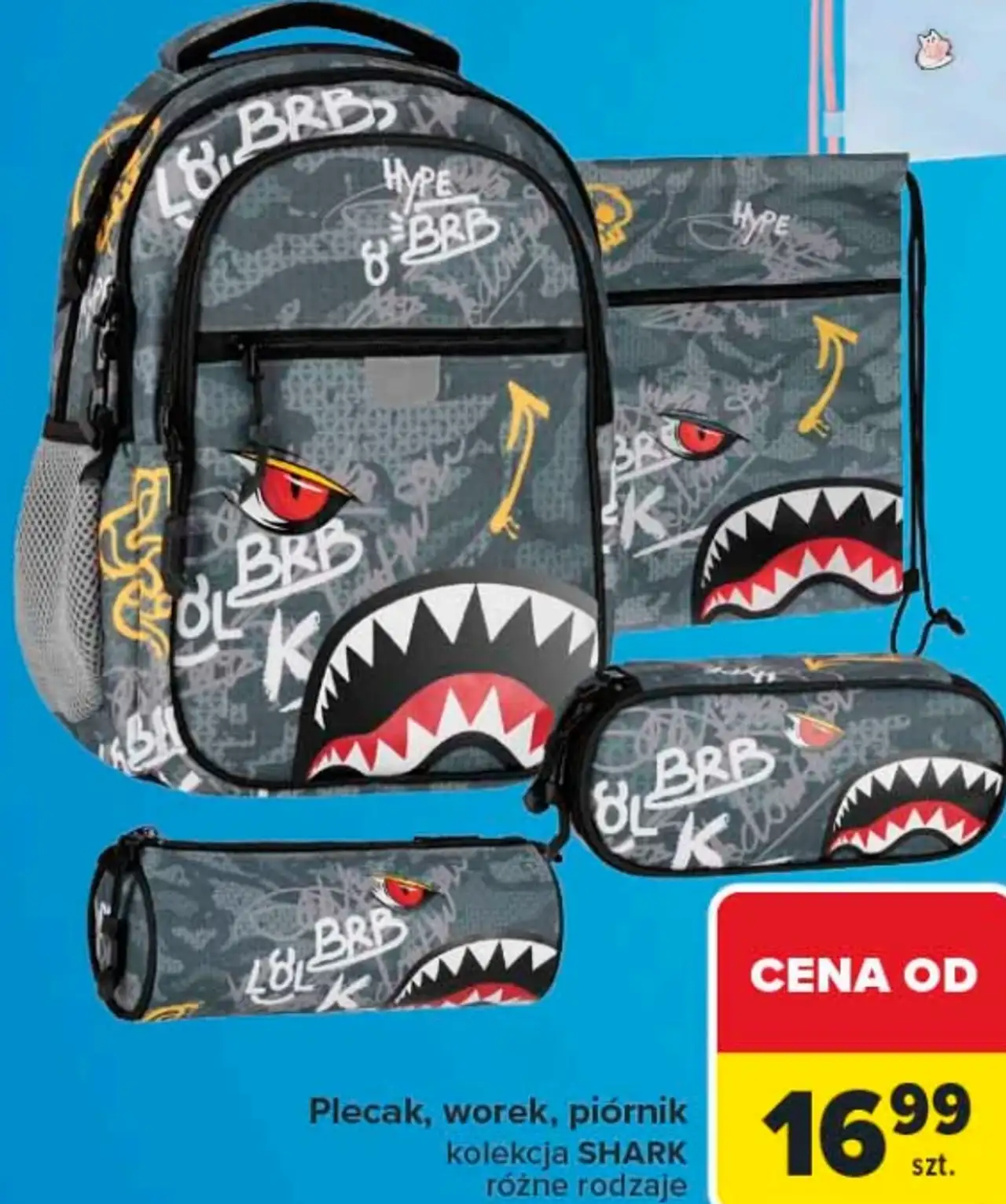 Plecak, worek, piórnik kolekcja SHARK